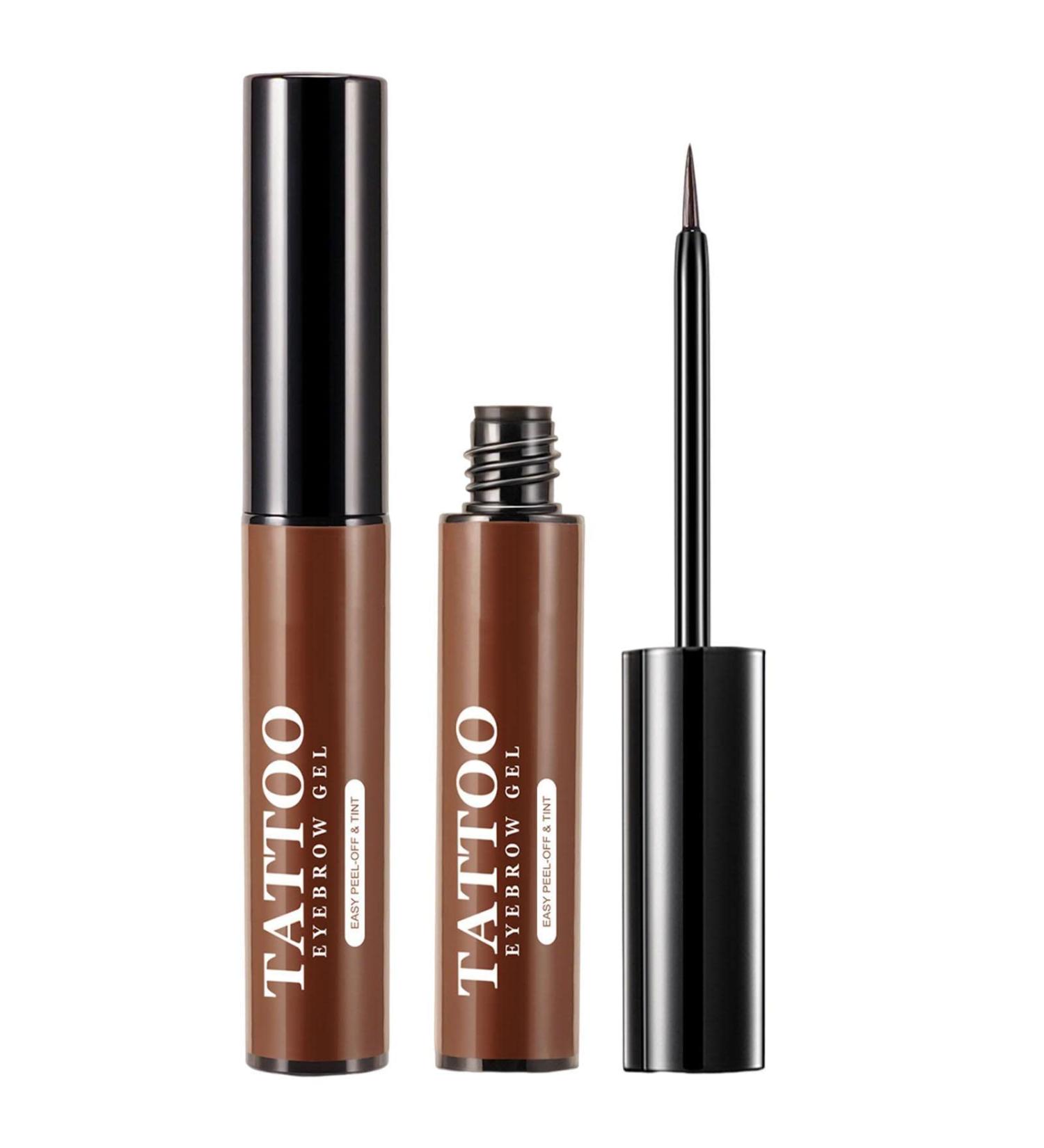 Eyebrow Makeup | Peel Off Sweatproof Tinted Brow Gel with Brow Templates - 3 Days Eyebrow Dye Tools for Women and Girls Long Lasting Eye Brow Cosmetics Light Brown 02 light brown - Buy Online on GoSupps.com