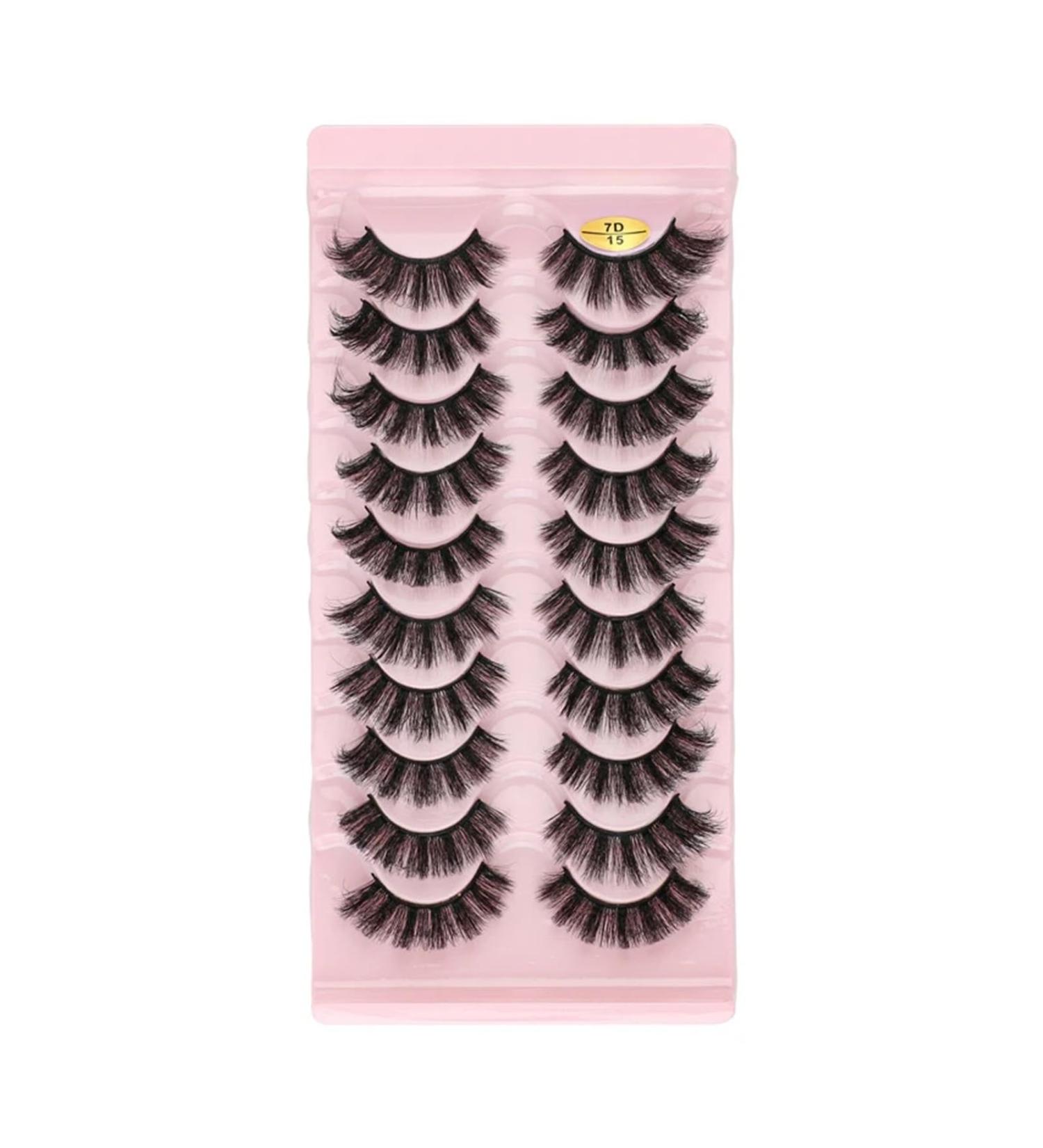 UAMOU Lashes Volume Fluffy Dense Russian Curling Fake Eyelashes Mink Eyes Extension Russian Strip Lashes handmade Cheerfully (Color : 10pairs 7D-15 Size : 2 Boxes) - Buy Online on GoSupps.com