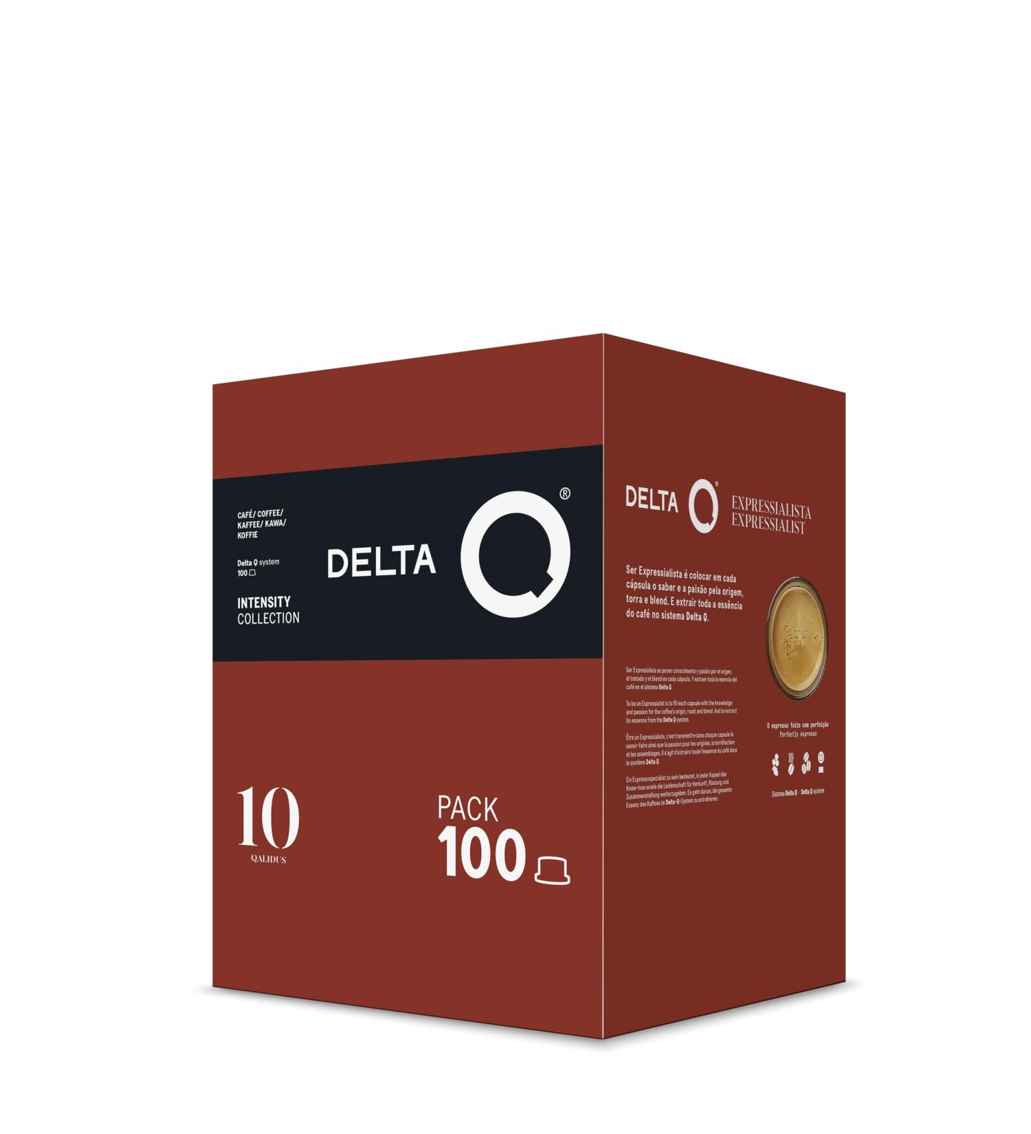 Delta Q Qalidus Ground Coffee Capsules 100 Capsules Intensity 10 Compatible with Delta Q Coffee Makers Intense Espresso with Caramel Notes - Buy Online on GoSupps.com