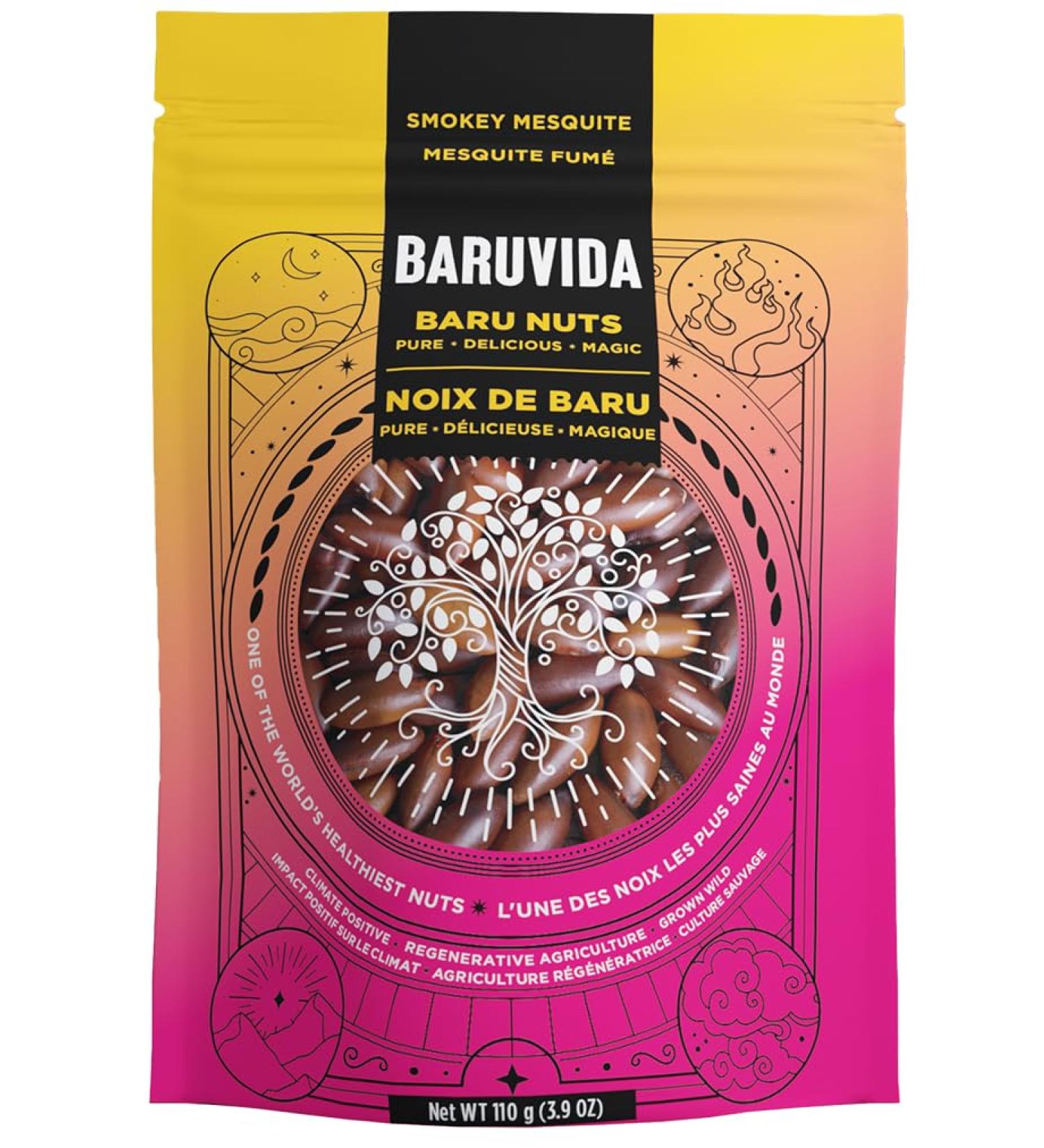 Baruvida Baru Nuts Smokey Mesquite BBQ Flavour | World's Healthiest Nut | Crunchy and Delicious | Healthy Snack | High Protein Lowest Fat and Lowest Calorie Nut | Suitable for Vegan Gluten Free Keto Peanut Free | Naturally Non GMO | SUPERFOOD with SUPER T - Buy Online on GoSupps.com
