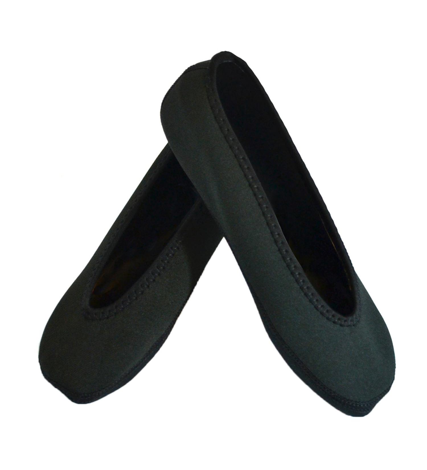 NuFoot Ballet Flats Women's Shoes - Foldable & Flexible Slipper Socks for Travel, Dance, Yoga - Pink/Black - Large (1 Pack) - Buy Online on GoSupps.com