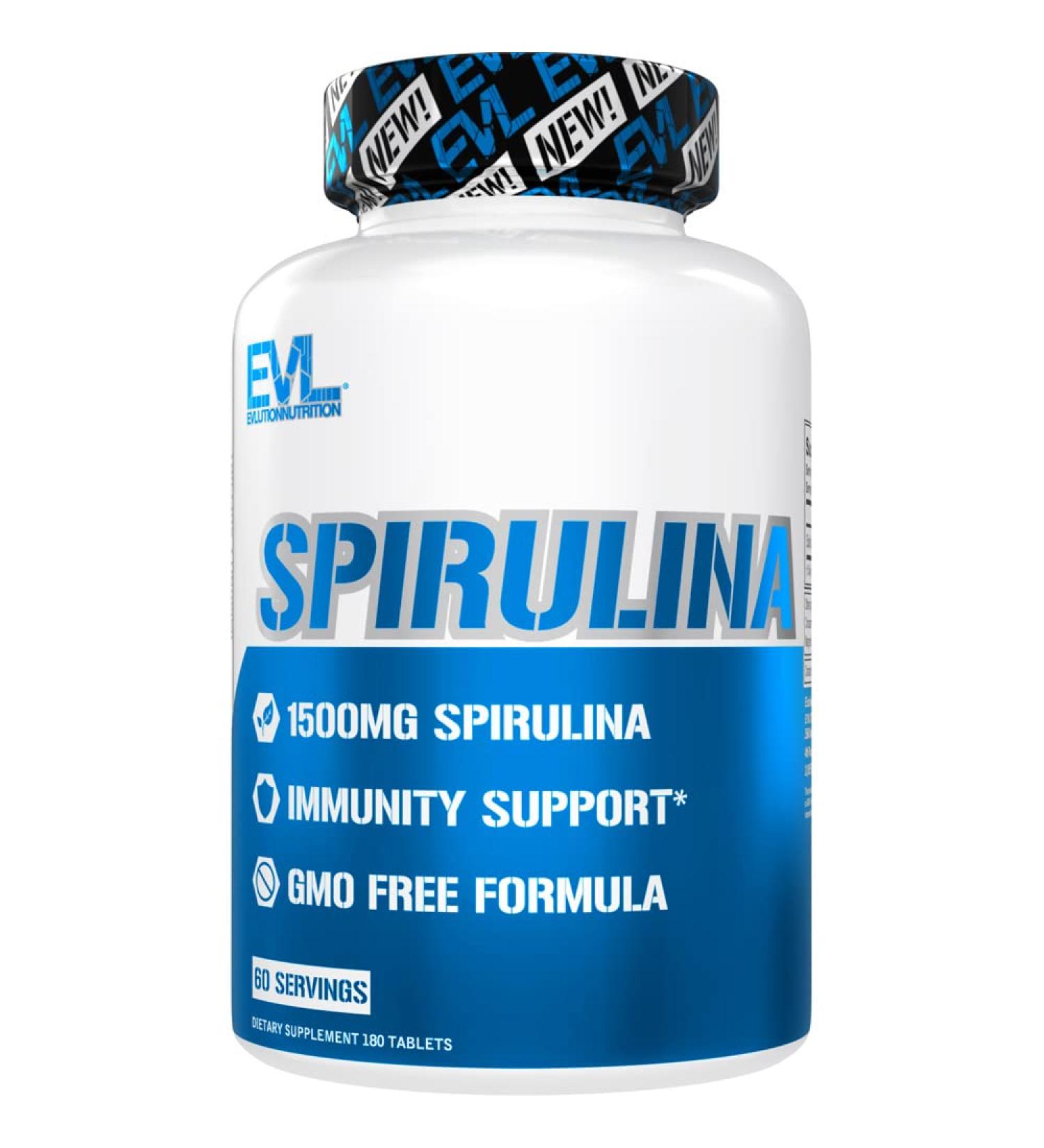 EVL Spirulina Tablet 1500mg - Antioxidant Rich Energy Supplement with Vitamin B & Minerals - Immune Support & Protein Boost - Buy Online on GoSupps.com