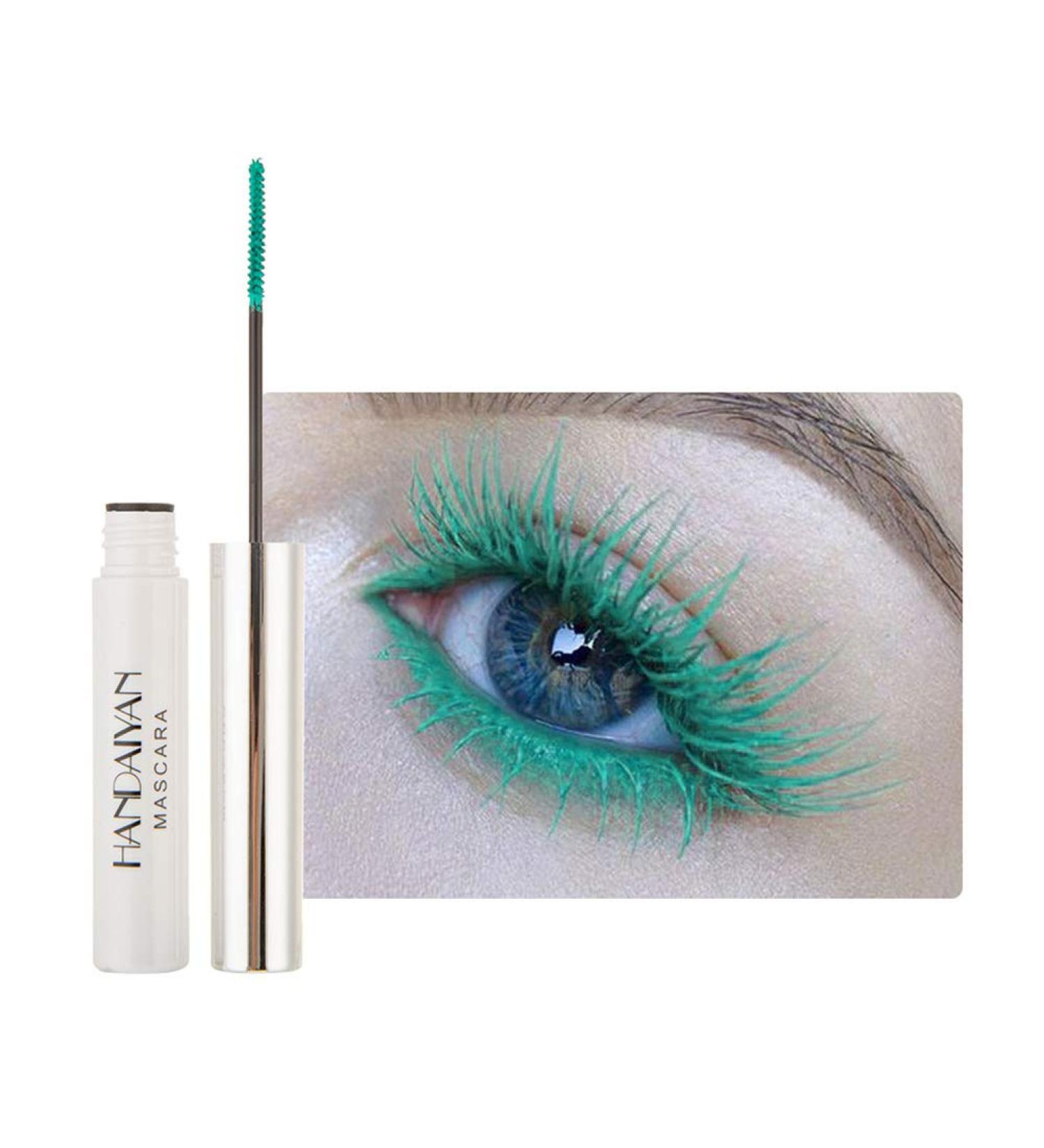Allbestaye Colorful Waterproof Mascara - Fine Brush Long-lasting Green Black & White Eyelashes - Buy Online on GoSupps.com