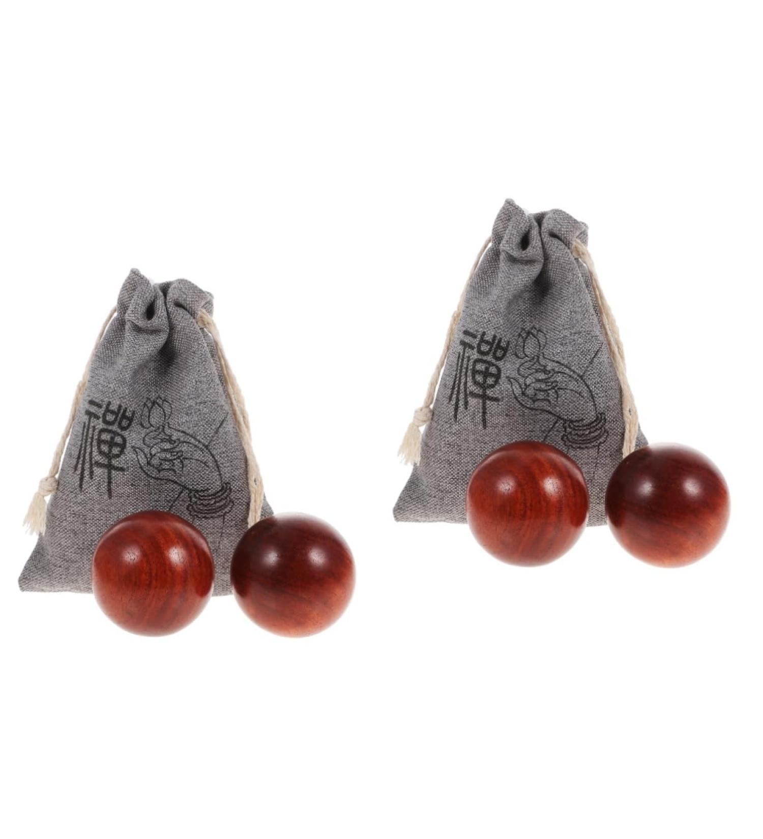 Magiclulu Handball Fitness Balls - Handwritten Wooden Massage Balls for Relaxation & Therapy | Premium Mahogany & Jade Beads - Buy Online on GoSupps.com