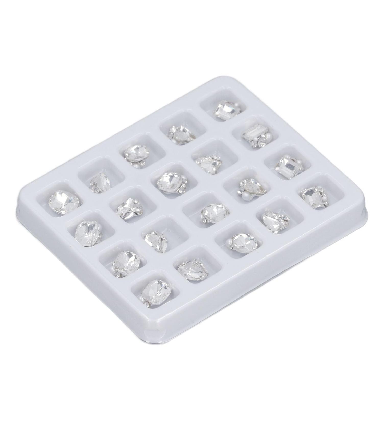 Nail Rhinestones Different Shape Rhinestone Nail Decoration Luxury 20pcs Nail Design Sparkling for Women for Travelling (Transparent) - Buy Online on GoSupps.com