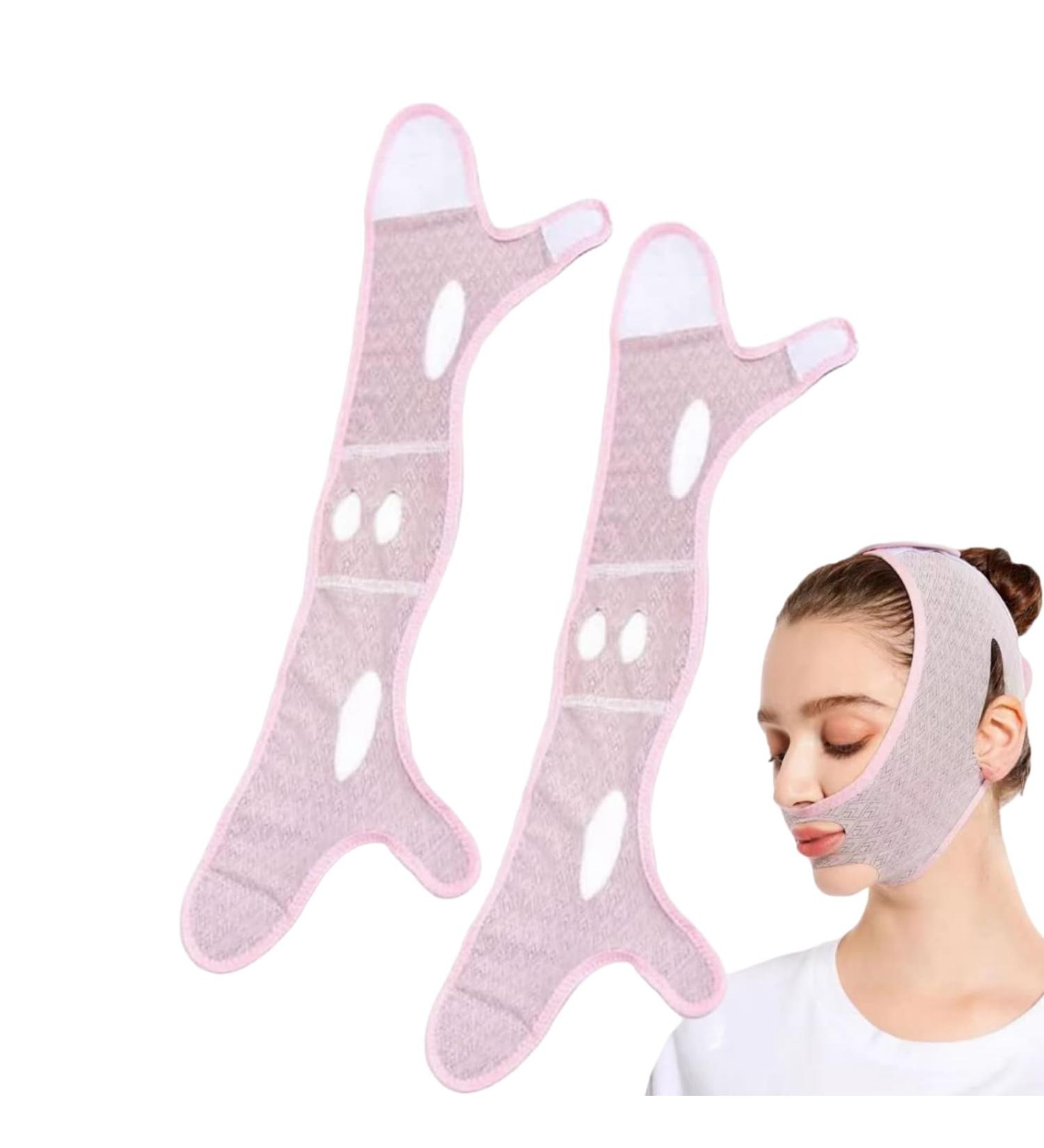 Beauty Face Sculpting Sleeping Mask V Line Shaping Mask Double Chin Reducer Face Lifting Band 2pcs - Buy Online on GoSupps.com