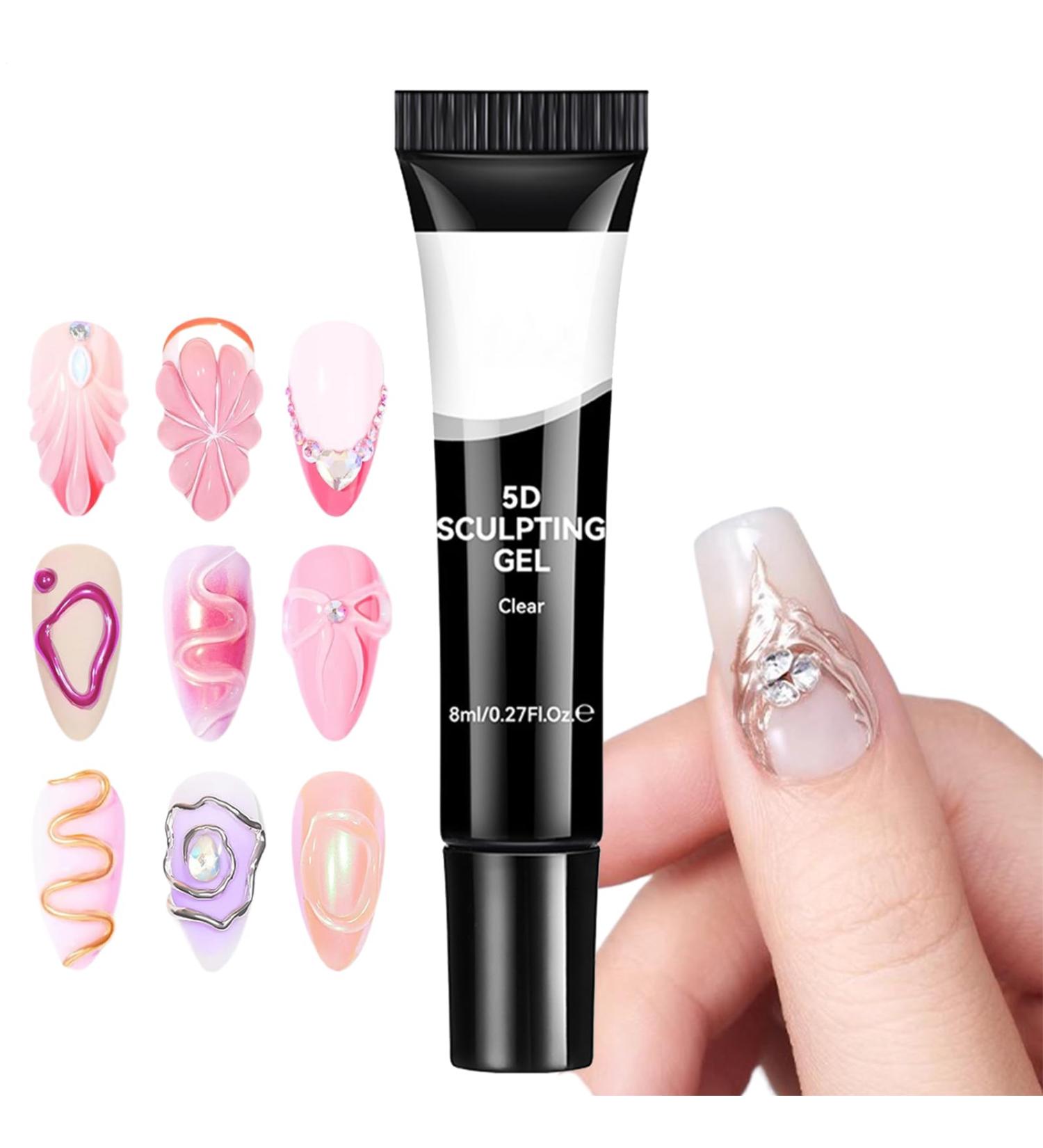 Sculpting Nail Gel - 5D Clear Sculpting and Modeling Gel - Clear Manicure Supplies for Beginners Women and Events - Buy Online on GoSupps.com