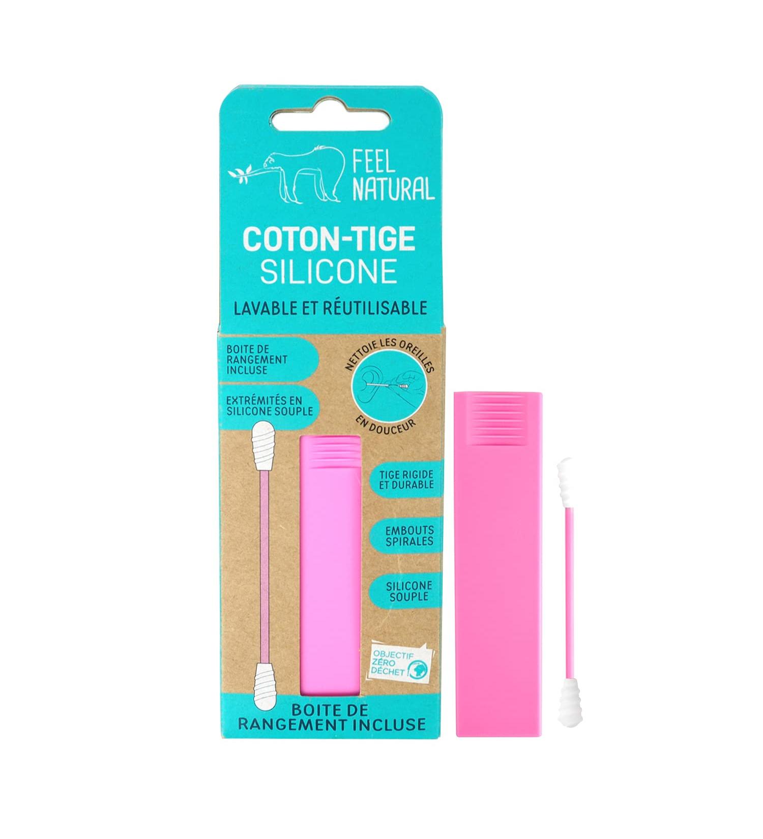 Buy Feel Natural Cotton Stick Silicone Pink - 1 Piece | Soft & Gentle Care - International Shipping Available - Buy Online on GoSupps.com