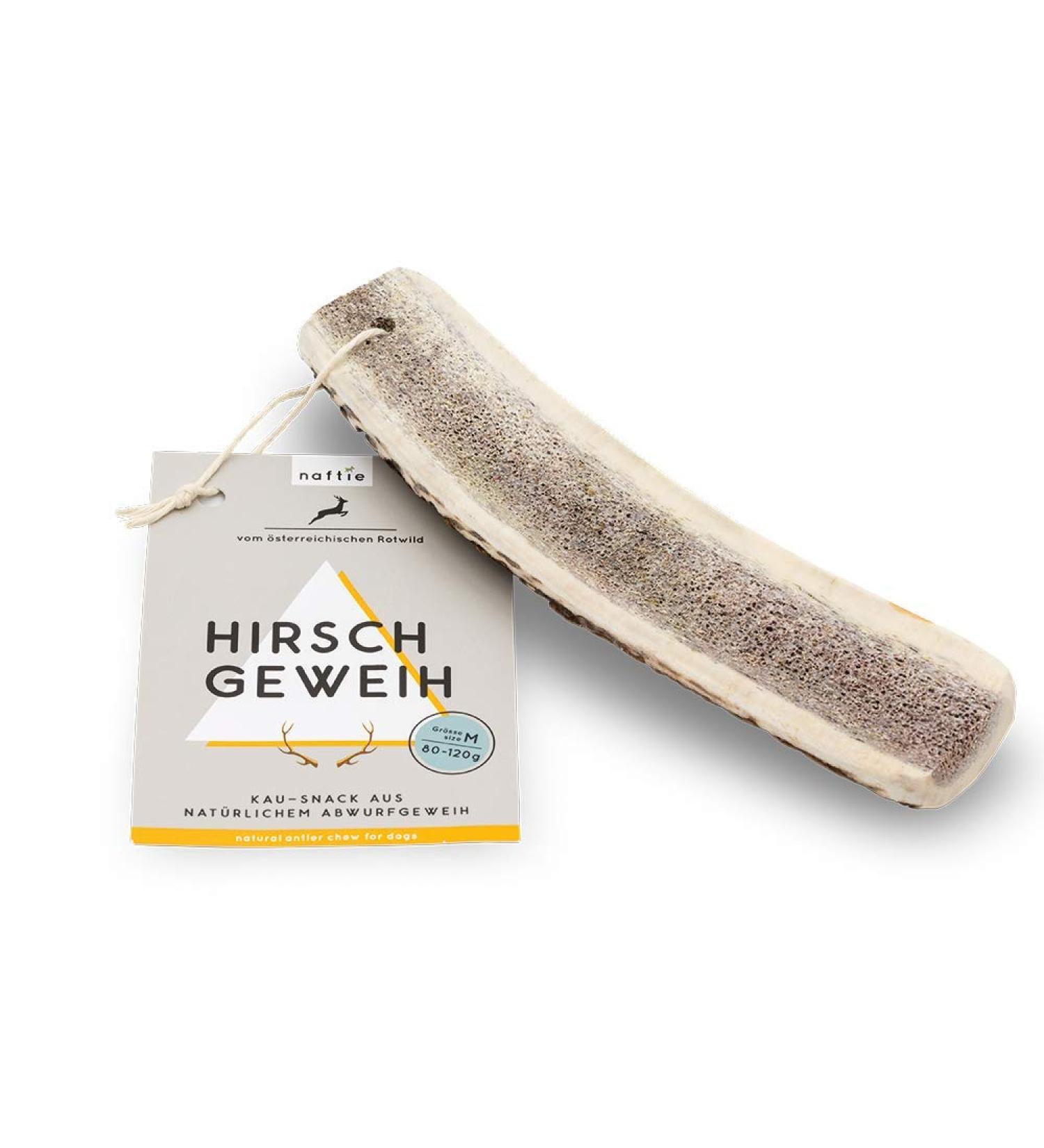 Naftie Hirschweih Half Antler Bone - Natural Chew for Large Dogs | Dental Care Snack | Premium Antler Kausnack L - Buy Online on GoSupps.com
