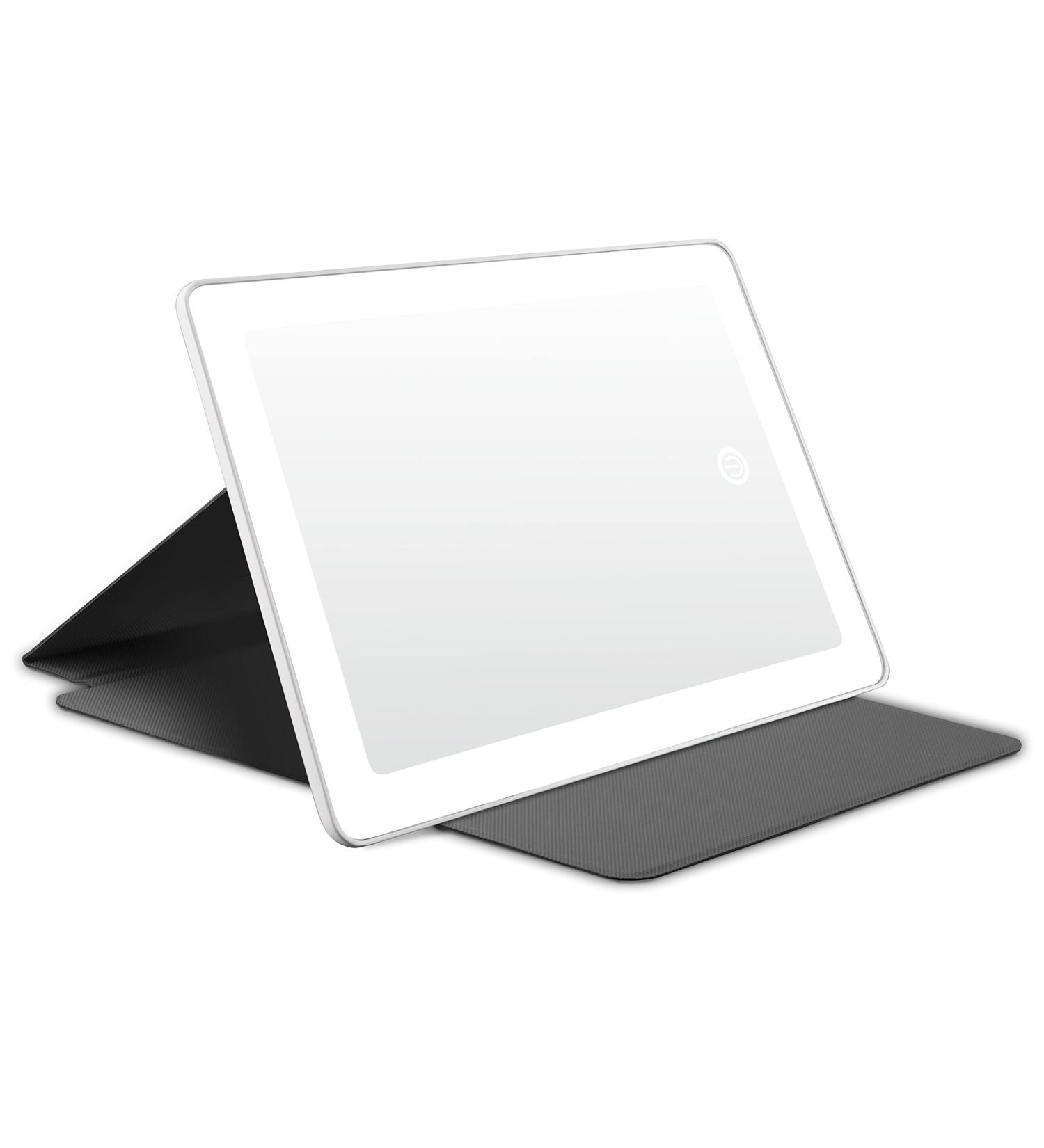 Conair LED Travel Mirror Tablet Style with Case - 1X/5X Magnification, Rechargeable - Matte White/Black - Buy Online on GoSupps.com