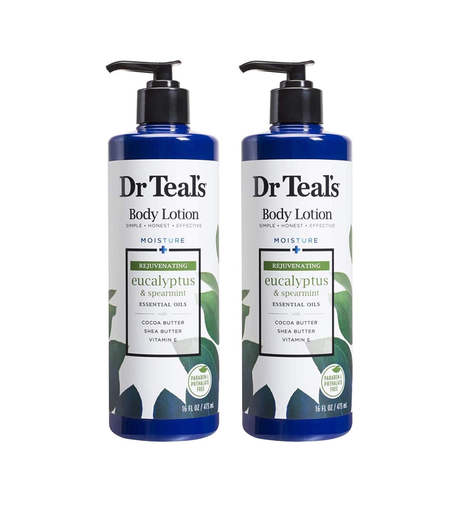 Dr Teal's Body Lotion Moisture Rejuvenating Eucalyptus & Spearmint 16 fl oz Pack of 2 16 Fl Oz (Pack of 2)
