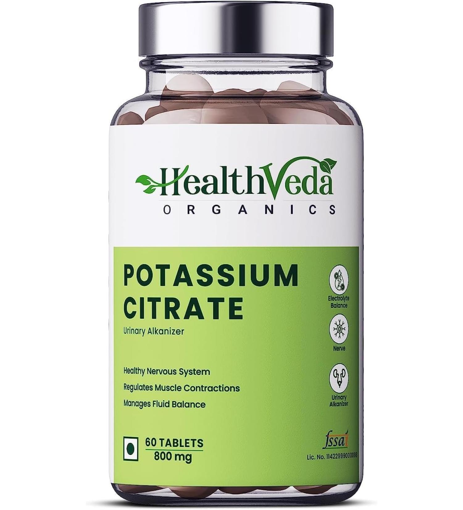 Potassium Citrate 800mg (60 Veg Tablets) 100% Herbal with NO Known Side Effects - by GSKT - Buy Online on GoSupps.com