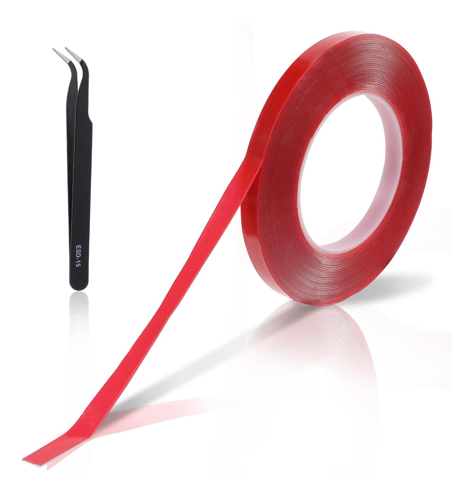 32FT Double Sided Nail Tape - Strong Waterproof Adhesive for Nail Art & Salon Supplies | Traceless Clear Mounting Tape with Tweezer - Buy Online on GoSupps.com