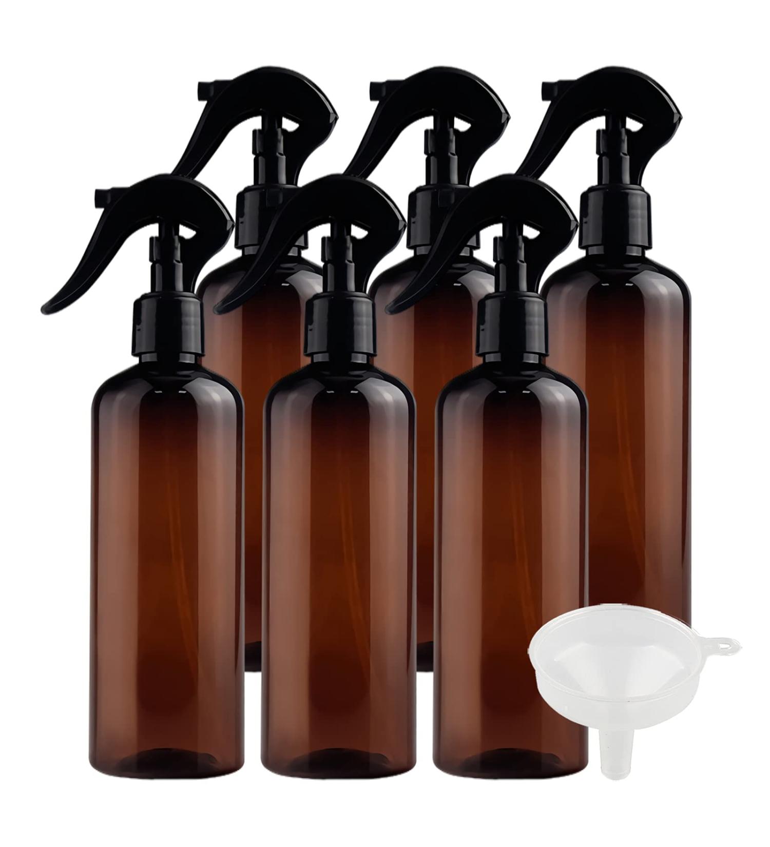 Zeoabsy 6 Pack 300ml Brown Plastic Spray Bottles with Black Spray Heads Fine Fog Atomizer for Plants Cleaning and Hairdressing | Includes Funnel - Buy Online on GoSupps.com