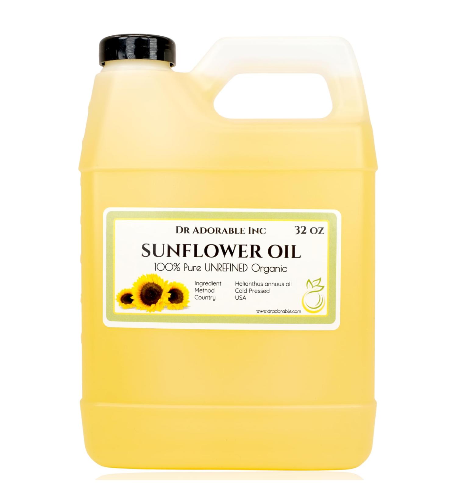 Dr Adorable - 32 oz - Sunflower Oil Unrefined - 100% Pure Natural Premium Organic Cold Pressed - Buy Online on GoSupps.com