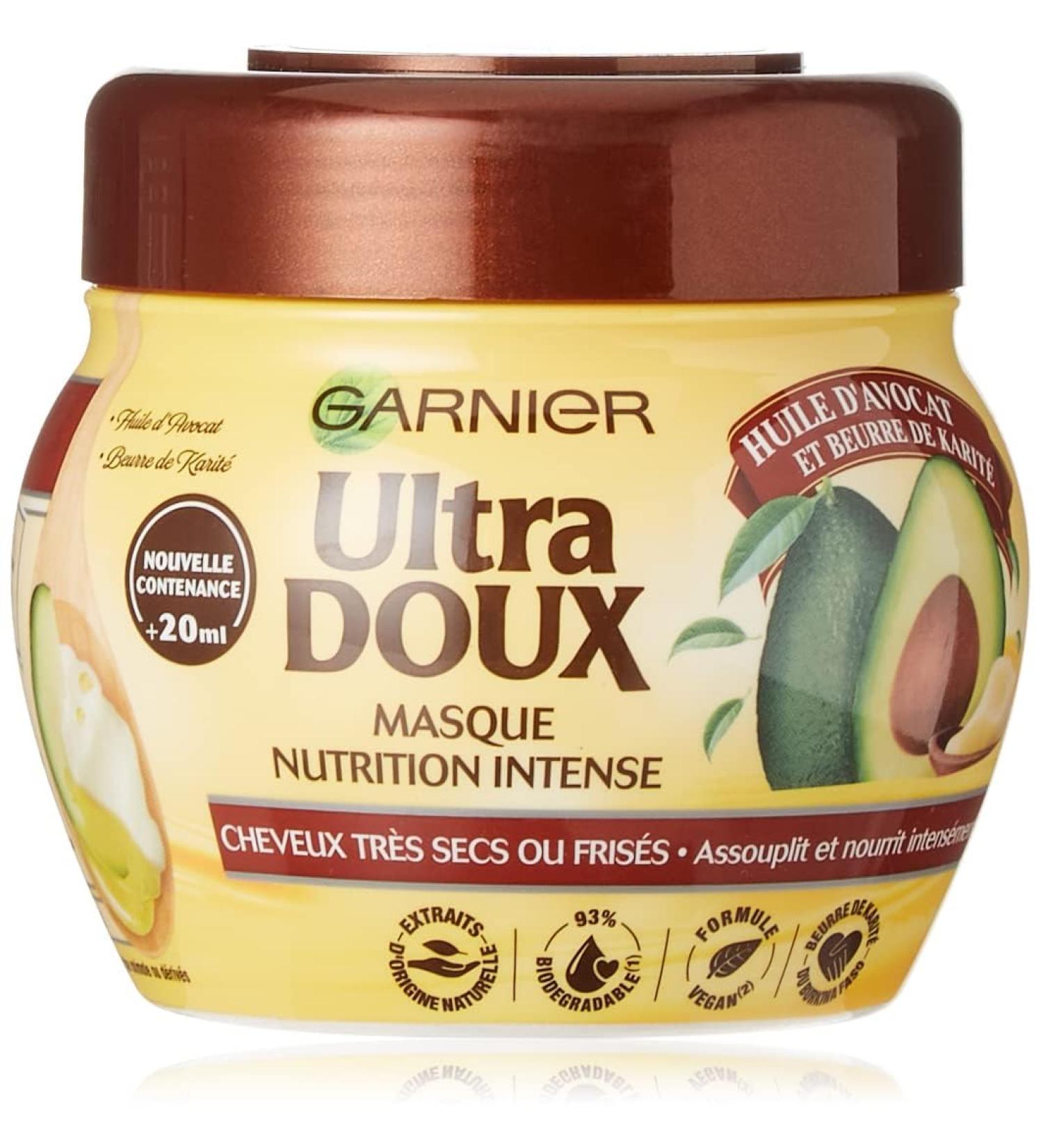 Garnier Ultra Doux Avocado Oil & Shea Butter Mask for Very Dry & Curly Hair Deep Hydration Treatment | International Shipping Available - Buy Online on GoSupps.com