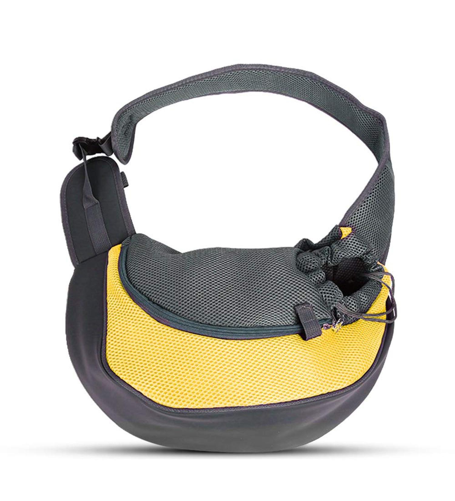 Petemoo Portable Pet Shoulder Bag - Breathable Mesh Travel Carrier for Dogs & Cats (Up to 2.5 kg) - Yellow - Buy Online on GoSupps.com