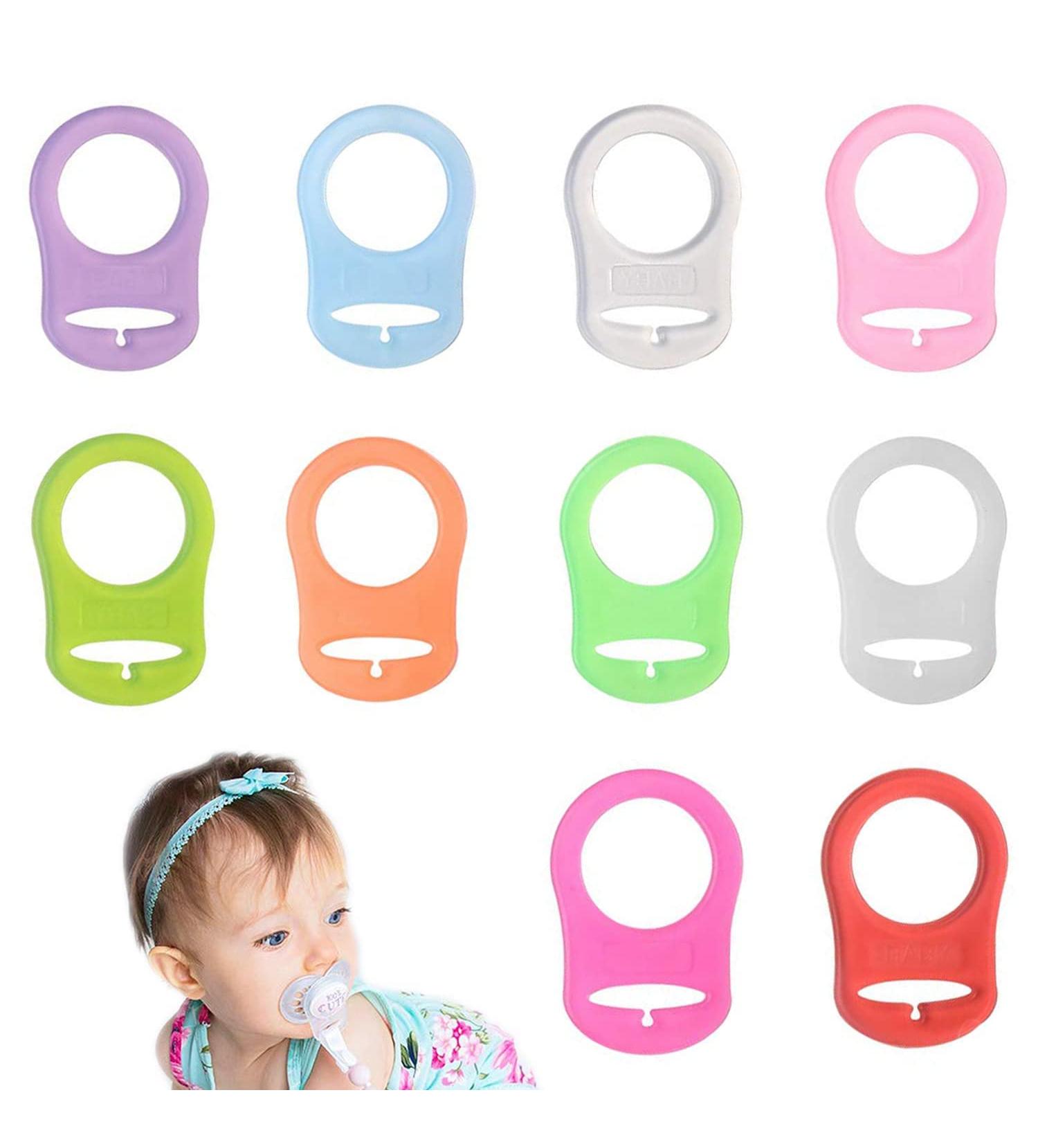 Norhogo 10-Piece Silicone Ring Set for Pacifiers - BPA-Free Ten Colors Baby Silicone Ring Holder - Buy Online on GoSupps.com