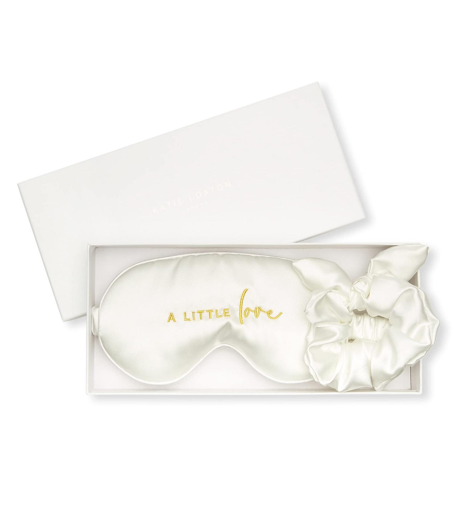 Katie Loxton A Little Love Silky Scrunchie & Eye Mask Set - Beautifully Boxed White | Premium International Shipping - Buy Online on GoSupps.com