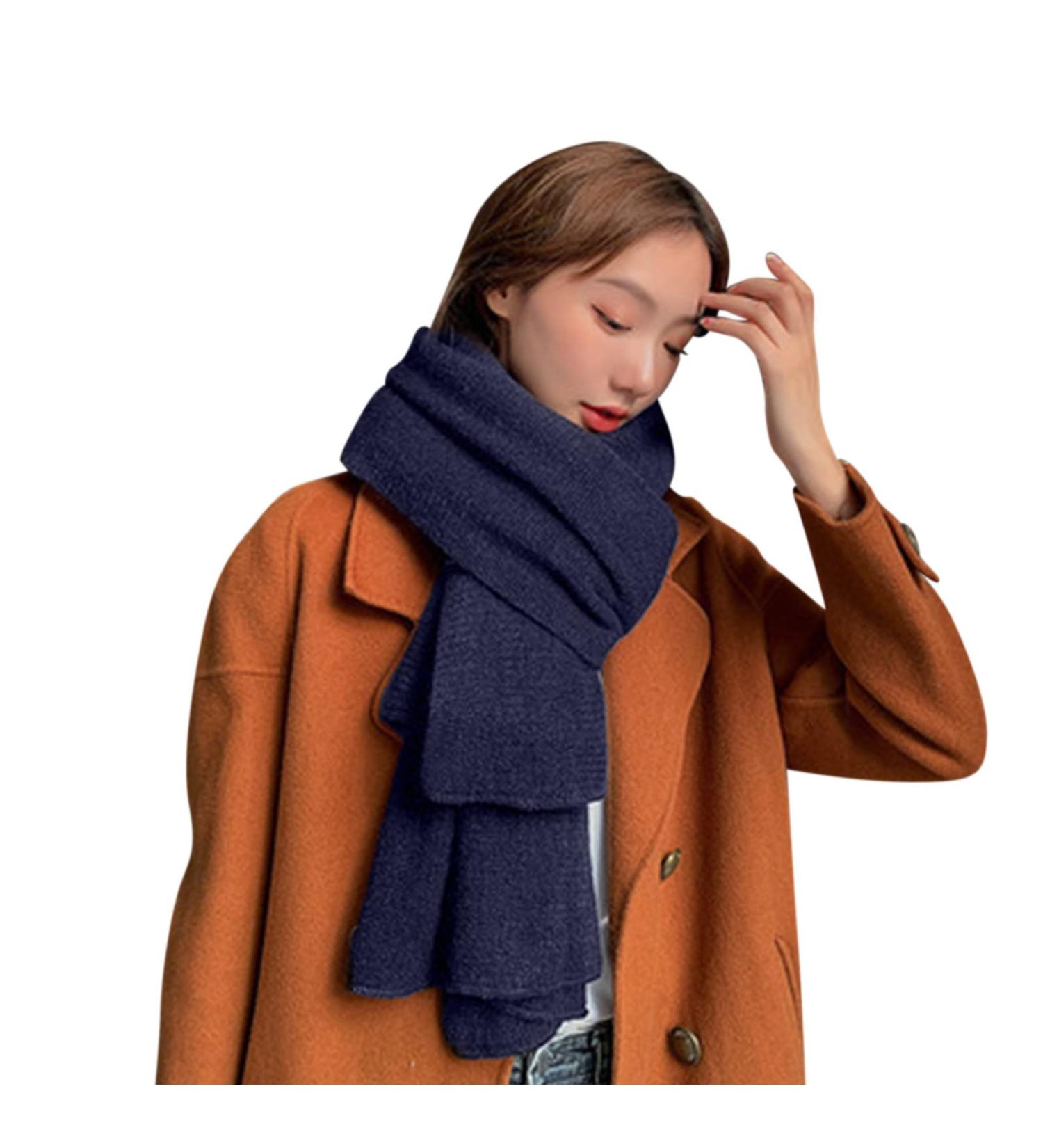 Warm Black Women's Triangle Scarf with Buttons - Soft Autumn Wrap for Cold Weather - Buy Online on GoSupps.com