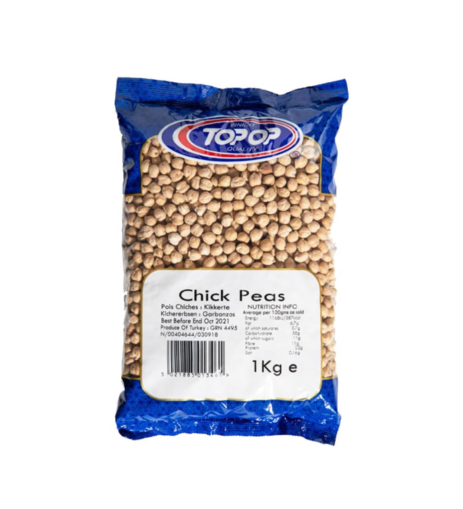 Top Op Chick Peas | 1KG | Chick Peas | Healthy Food | High Fibre | High Protein | Natural | Indian Origin | Gluten Friendly - Buy Online on GoSupps.com