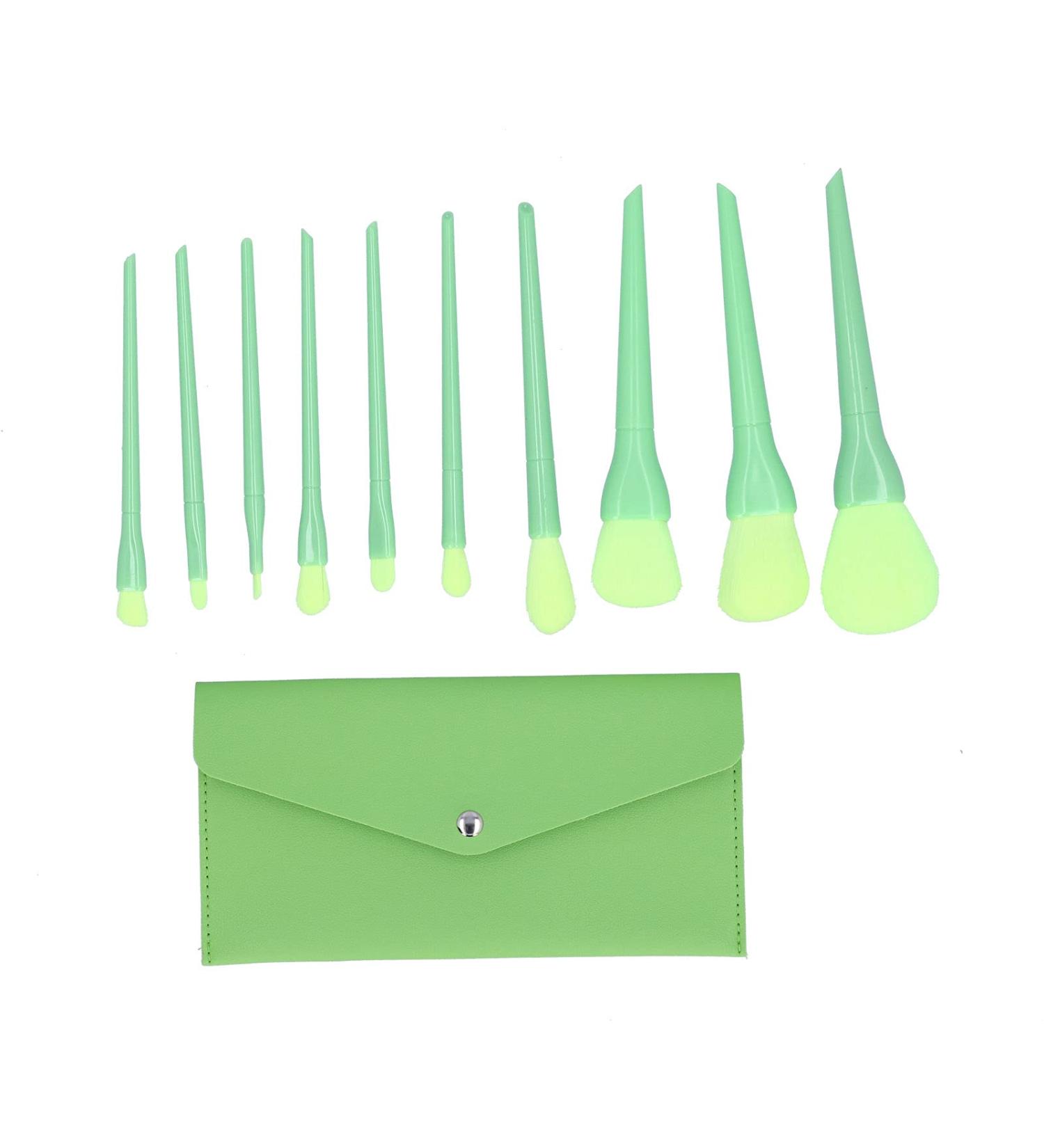 Premium Green Makeup Brushes Set - Soft Hair Blusher Powder & Eyeshadow Tools | Cosmetic Brush Collection for Flawless Makeup Application - Buy Online on GoSupps.com