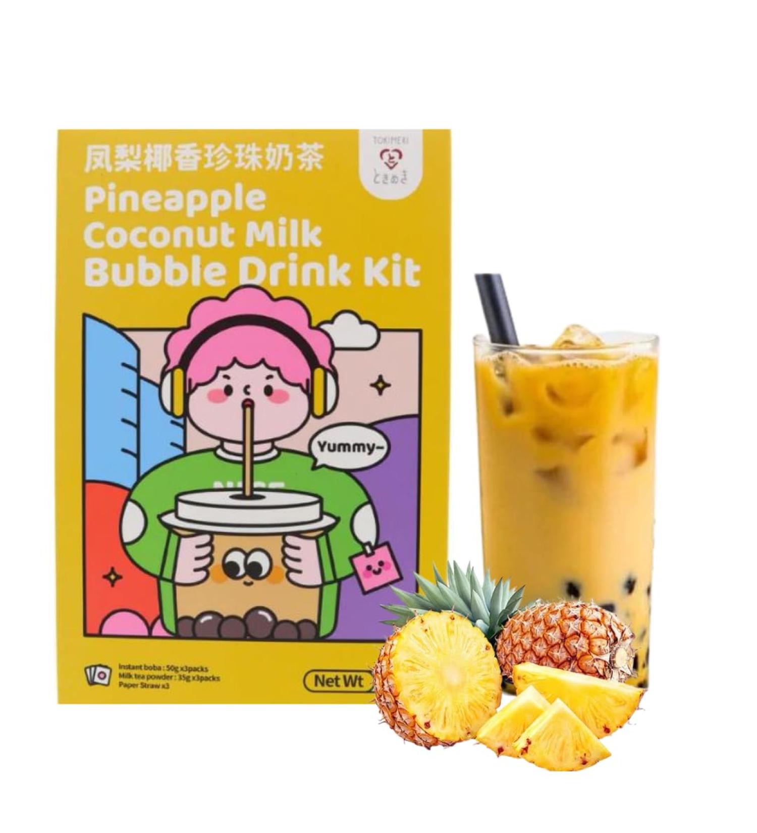 Tokimeki Bubble Tea Kit 255g - Make Delicious Pineapple Bubble Tea at Home | Hot or Cold | Heartforcards Shipping Protection - Buy Online on GoSupps.com
