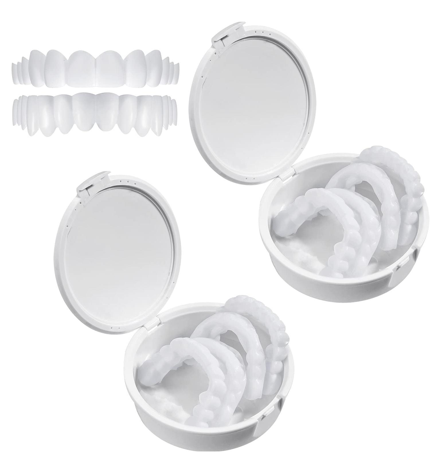 Jiazhou Hub Temporary Prostheses: 2 Pairs Cosmetic Veneers & Snap-On Dentures for a Natural Smile - Buy Online on GoSupps.com