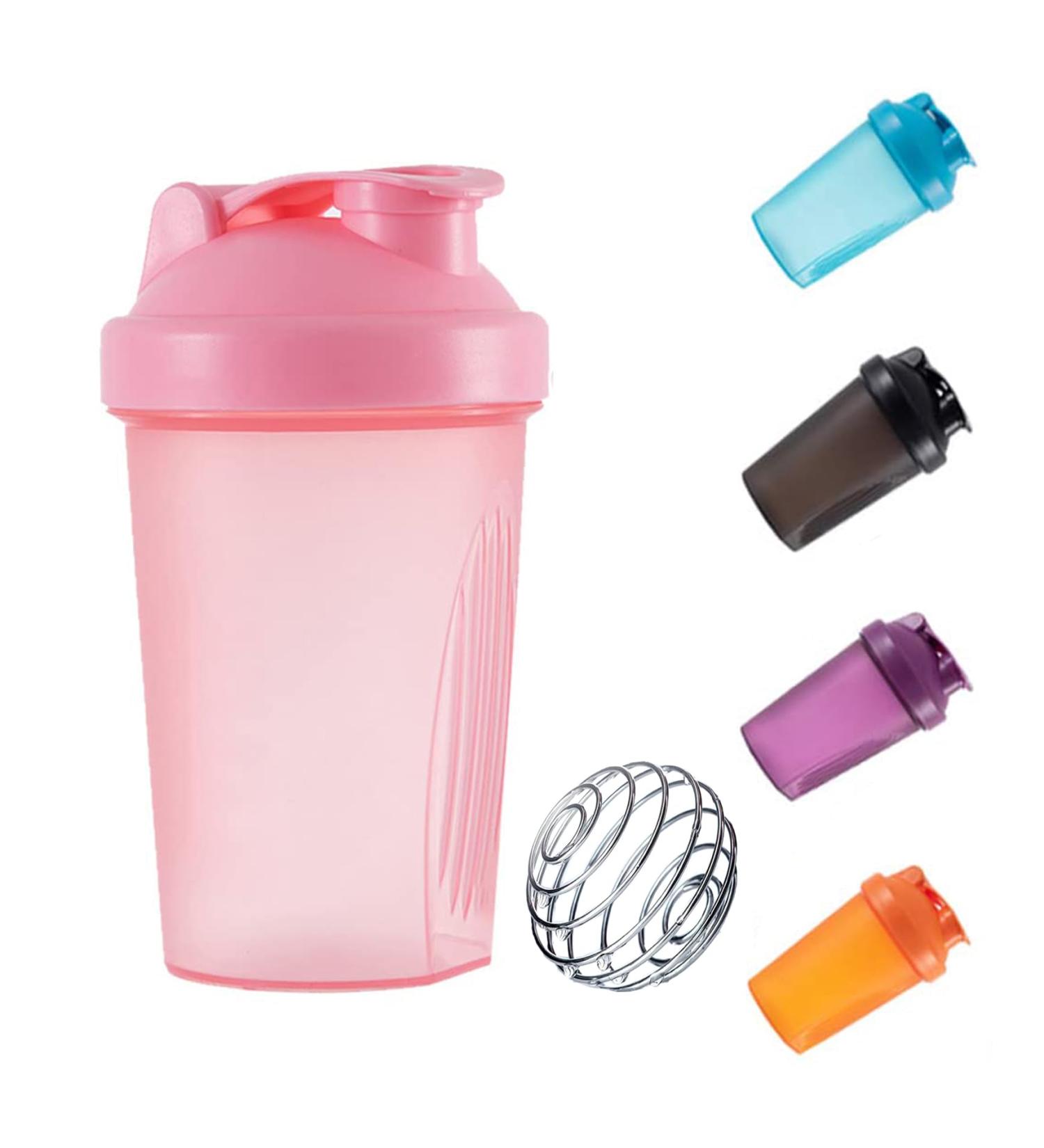 KANGSIT 400ml Protein Shaker Bottle with Stainless Steel Mixing Ball - Pink, BPA-free & Leakproof Flip-On Lid - Buy Online on GoSupps.com