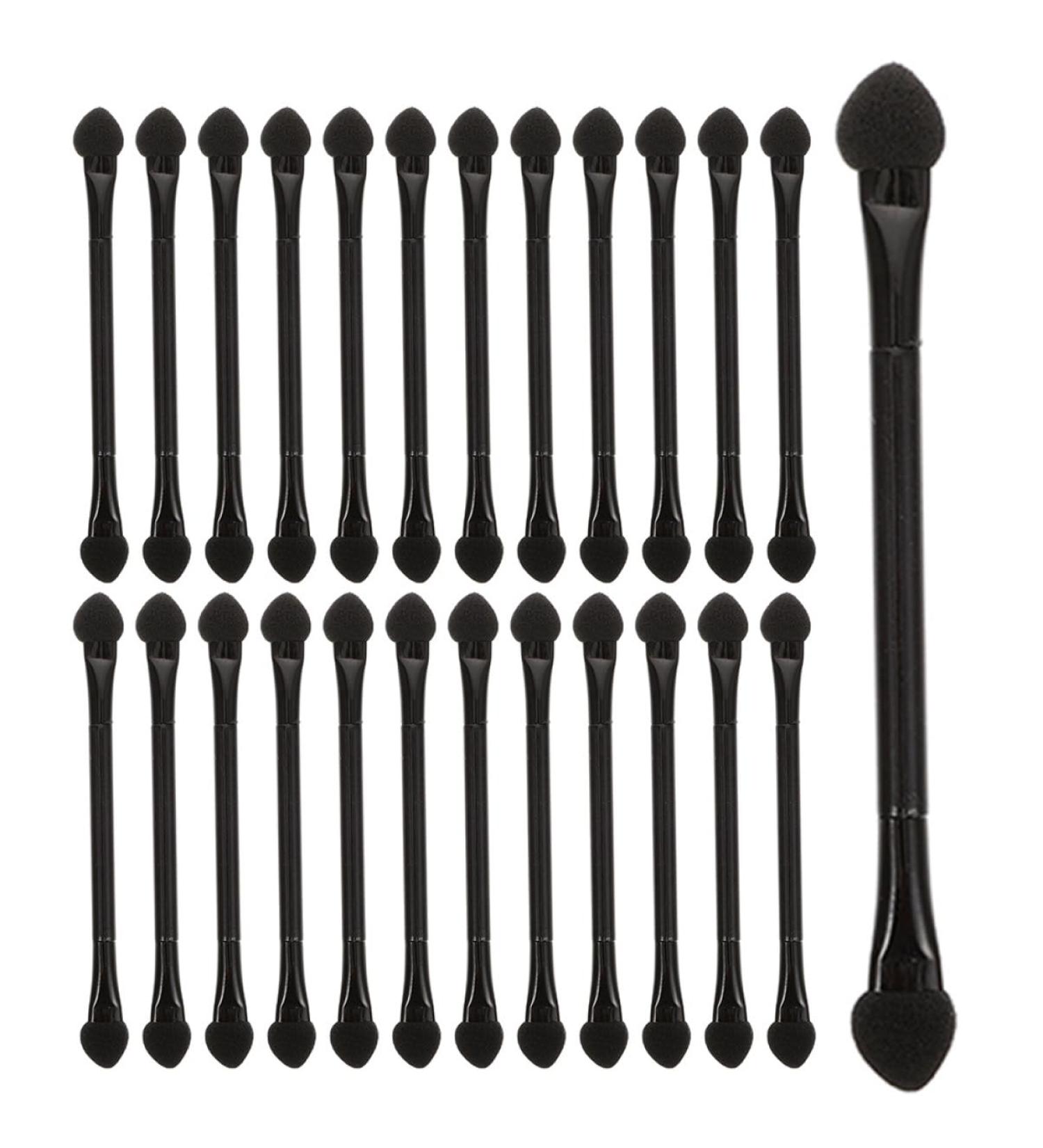 Mikinona 25 Pcs Double Ended Eye Shadow Stick Makeup Use Lipstick Brush Dual Ended Makeup Brush Plastic Black - Buy Online on GoSupps.com