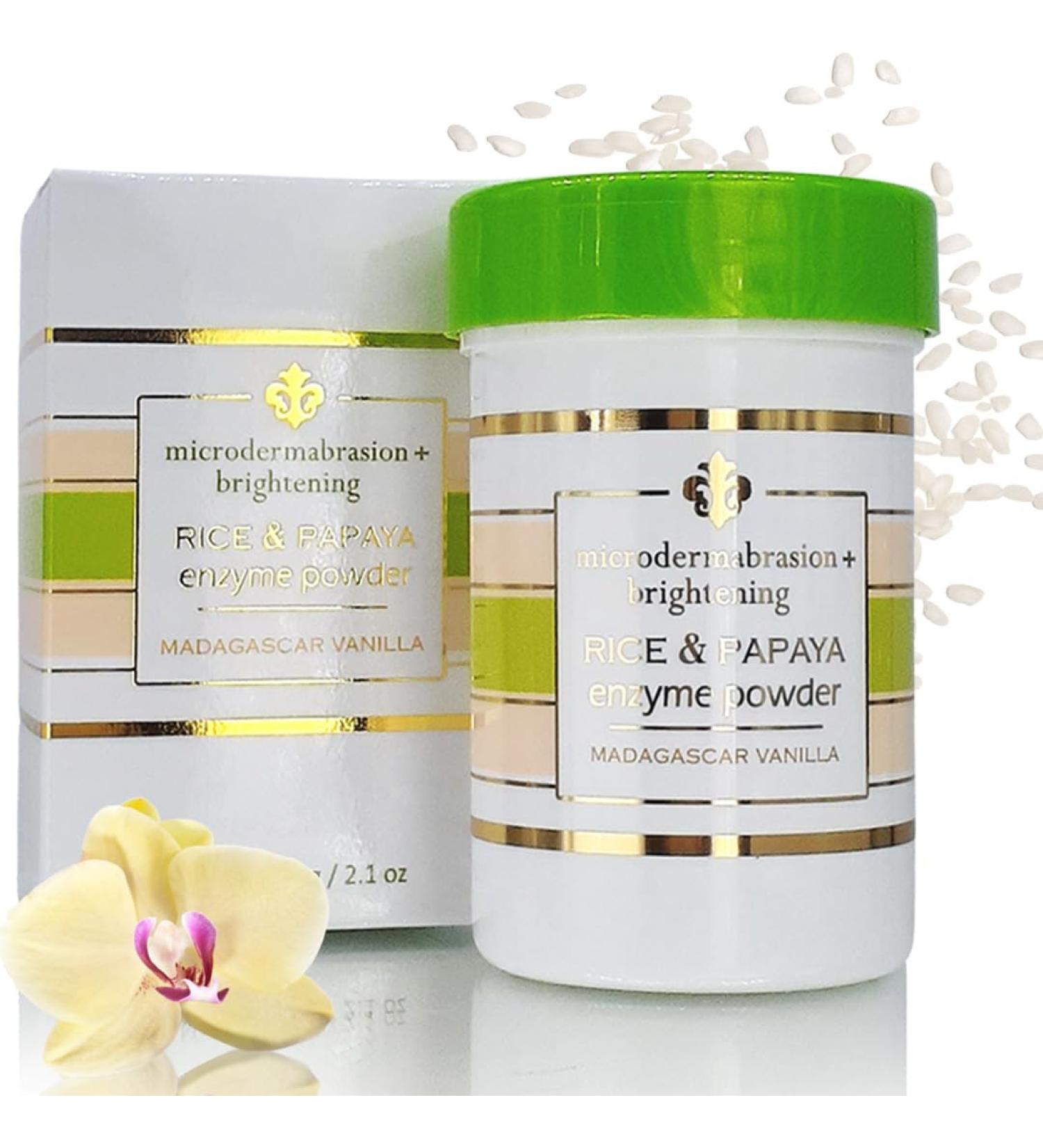 All-Natural Rice & Papaya Enzyme Powder - Daily Exfoliant for Pore Purifying Anti-Aging & Skin Renewal Madagascar Vanilla 2.1 oz - International Shipping Available - Buy Online on GoSupps.com