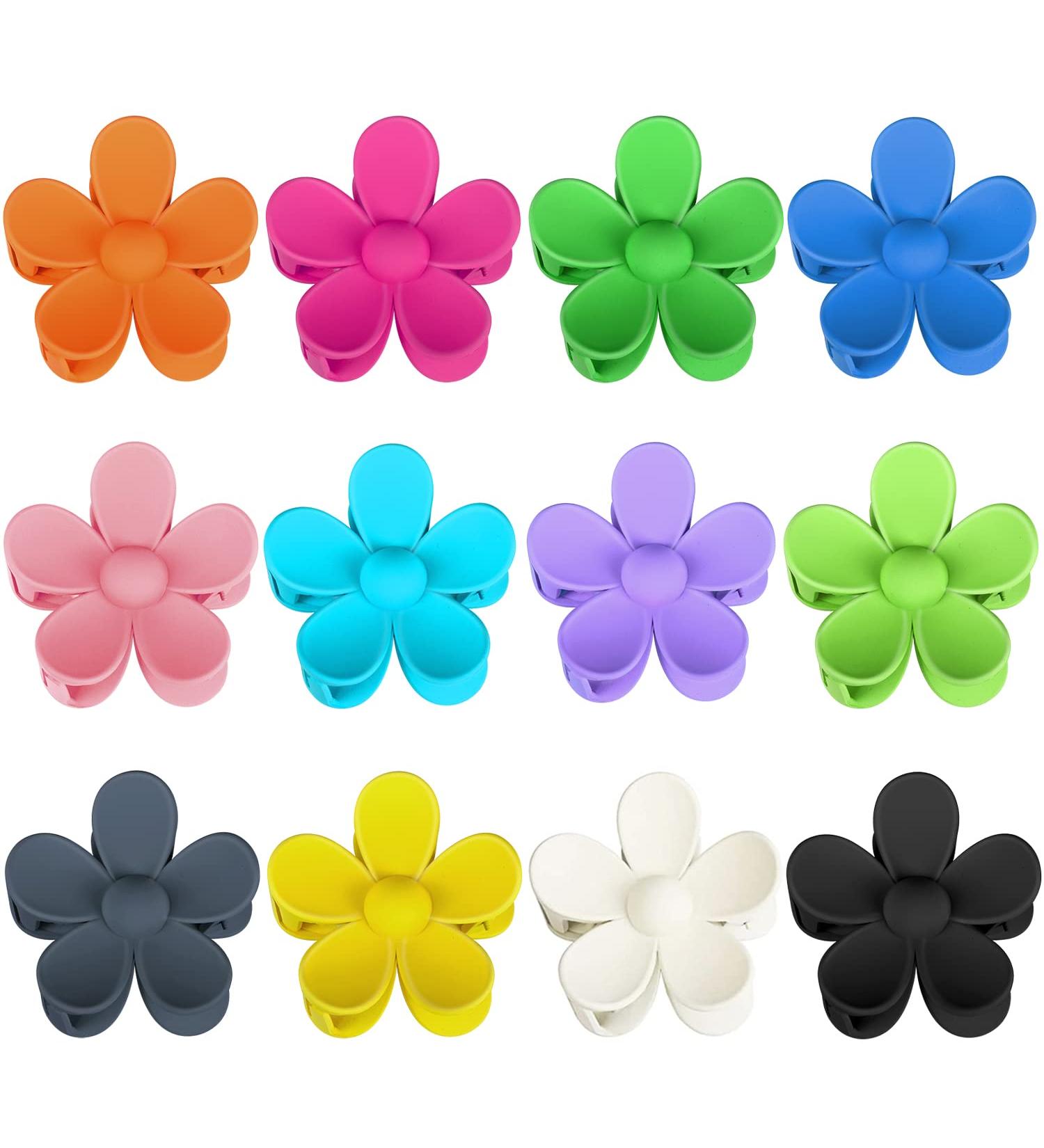 12 PCS Large Daisy Flower Claw Clips for Women - Cute Matte Hair Clips - Strong Hold for Thin to Thick Hair - 12 Colors Available - Buy Online on GoSupps.com
