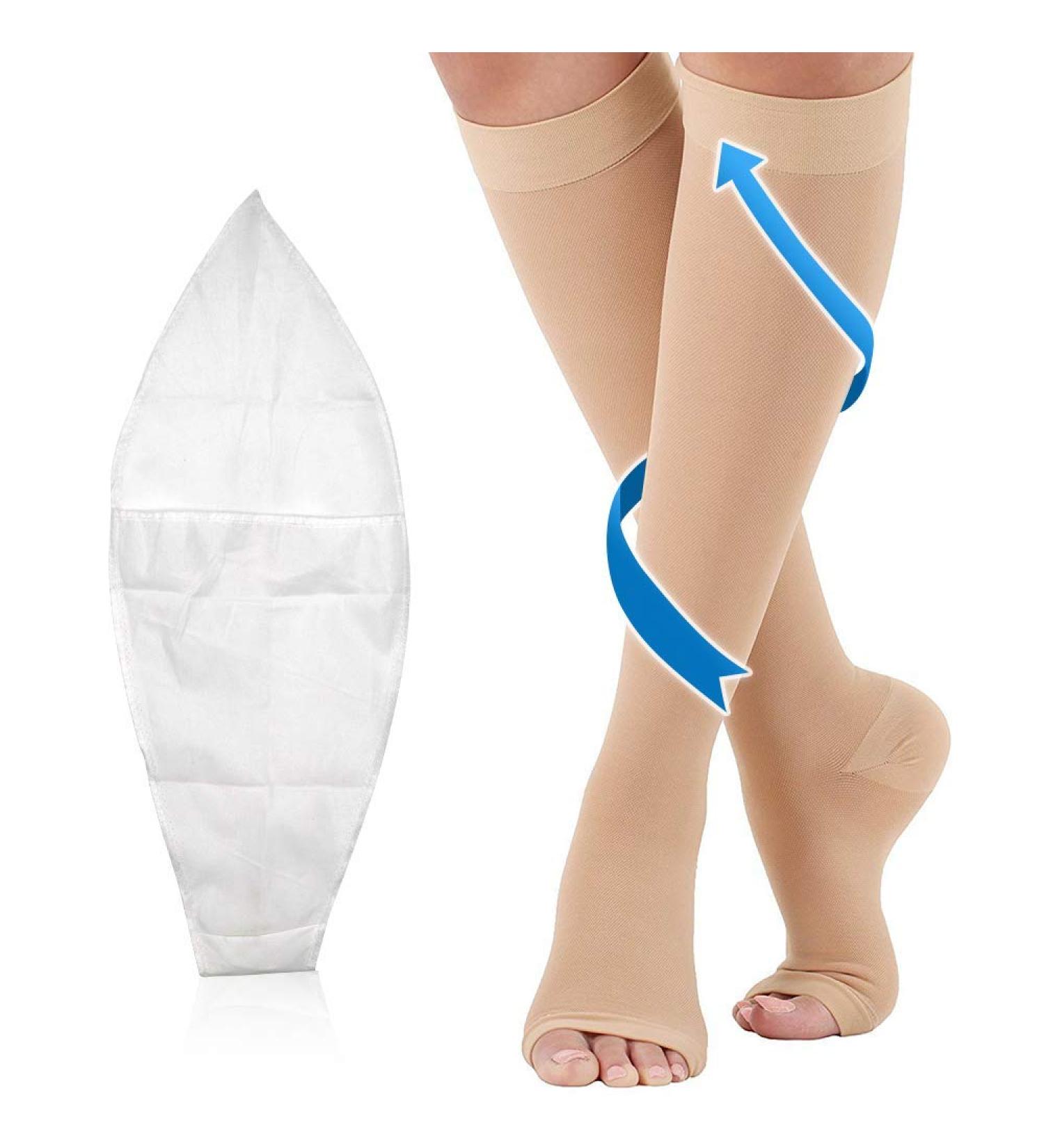 Medical Compression Stockings 20-30 mmHg for Men & Women - Gradient Support for Varicose Veins & Circulatory Health | XXL Beige - Buy Online on GoSupps.com