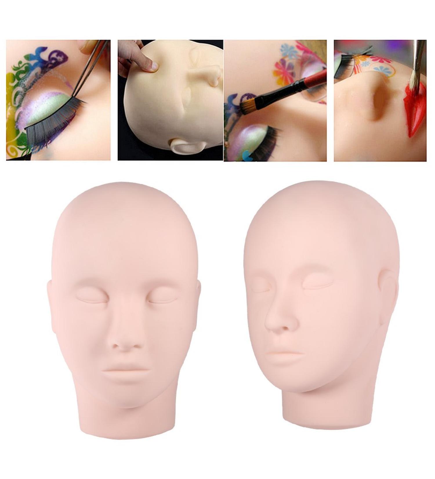 Make-Up Exercise Head for Training | Female Doll with Eyelash Extensions & Hairstyle - Ideal for Makeup Artists - Buy Online on GoSupps.com