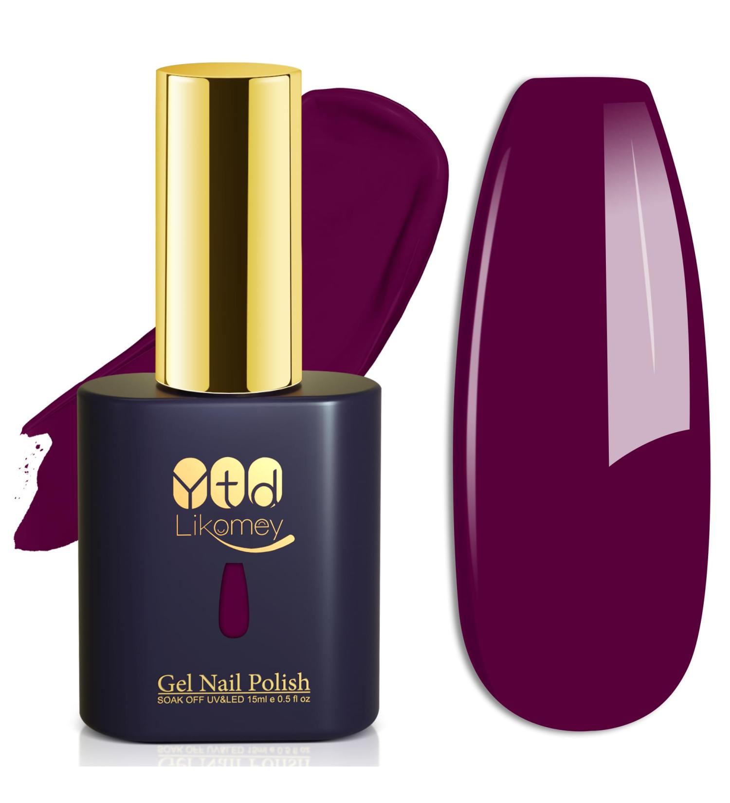 YTD Likomey Gel Nail Polish - 15ml Wine Purple UV Soak Off Varnish for Fall & Winter Nail Art - Raspberry Deep Plum Gel for DIY Manicure & Pedicure - CS017 0.5 Fl Oz - Buy Online on GoSupps.com