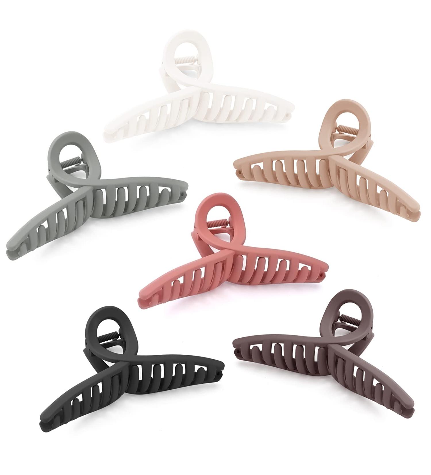 6 Pack Matte Jumbo Claw Clips for Thick & Curly Hair - Extra Large Butterfly Hair Clips for Women - Durable Hair Accessories in Claret - Buy Online on GoSupps.com