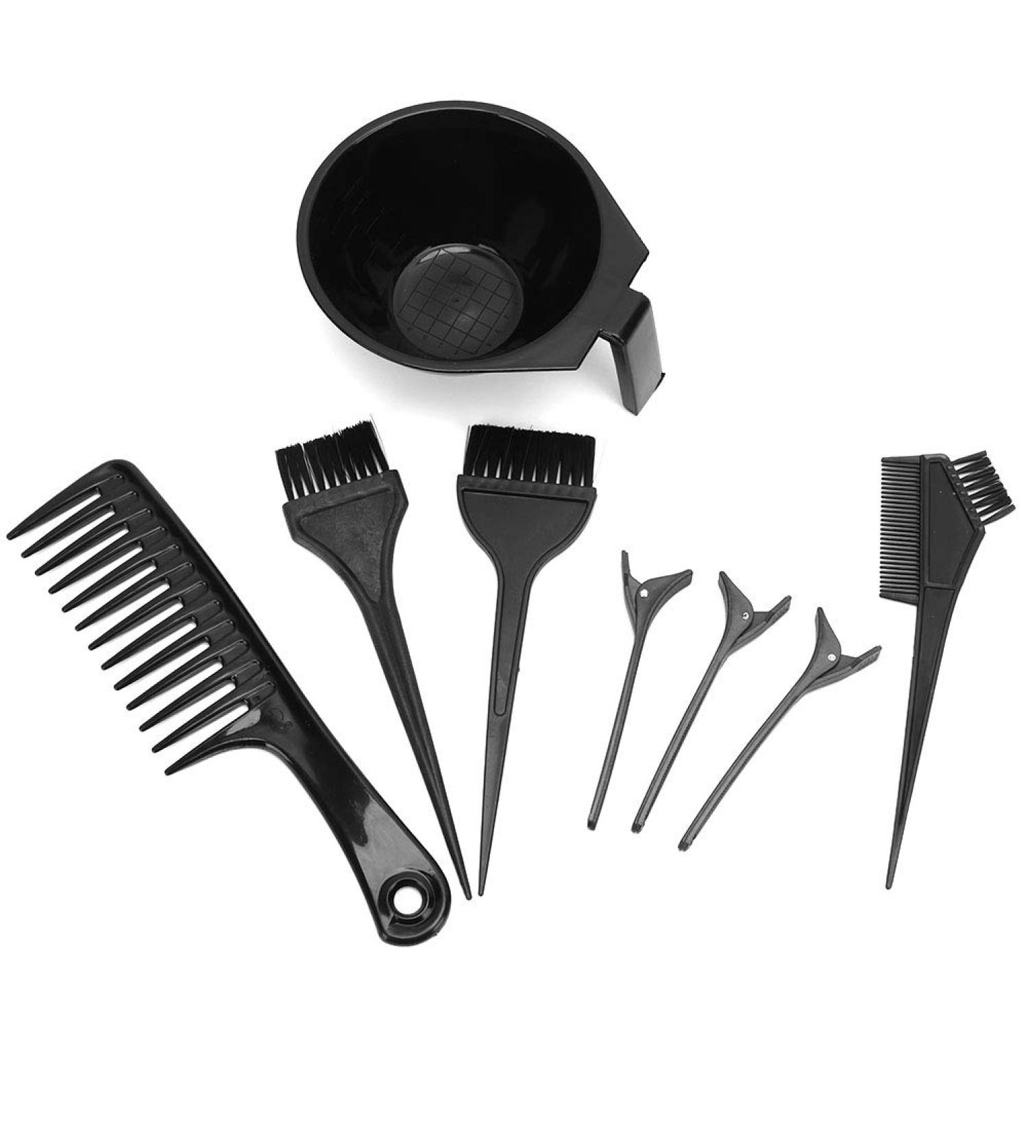 Hair dye kit 8 pieces hair dyes coloring dye kit bowl brush comb hairdresser sectioning clip hairdresser dye tool - Buy Online on GoSupps.com