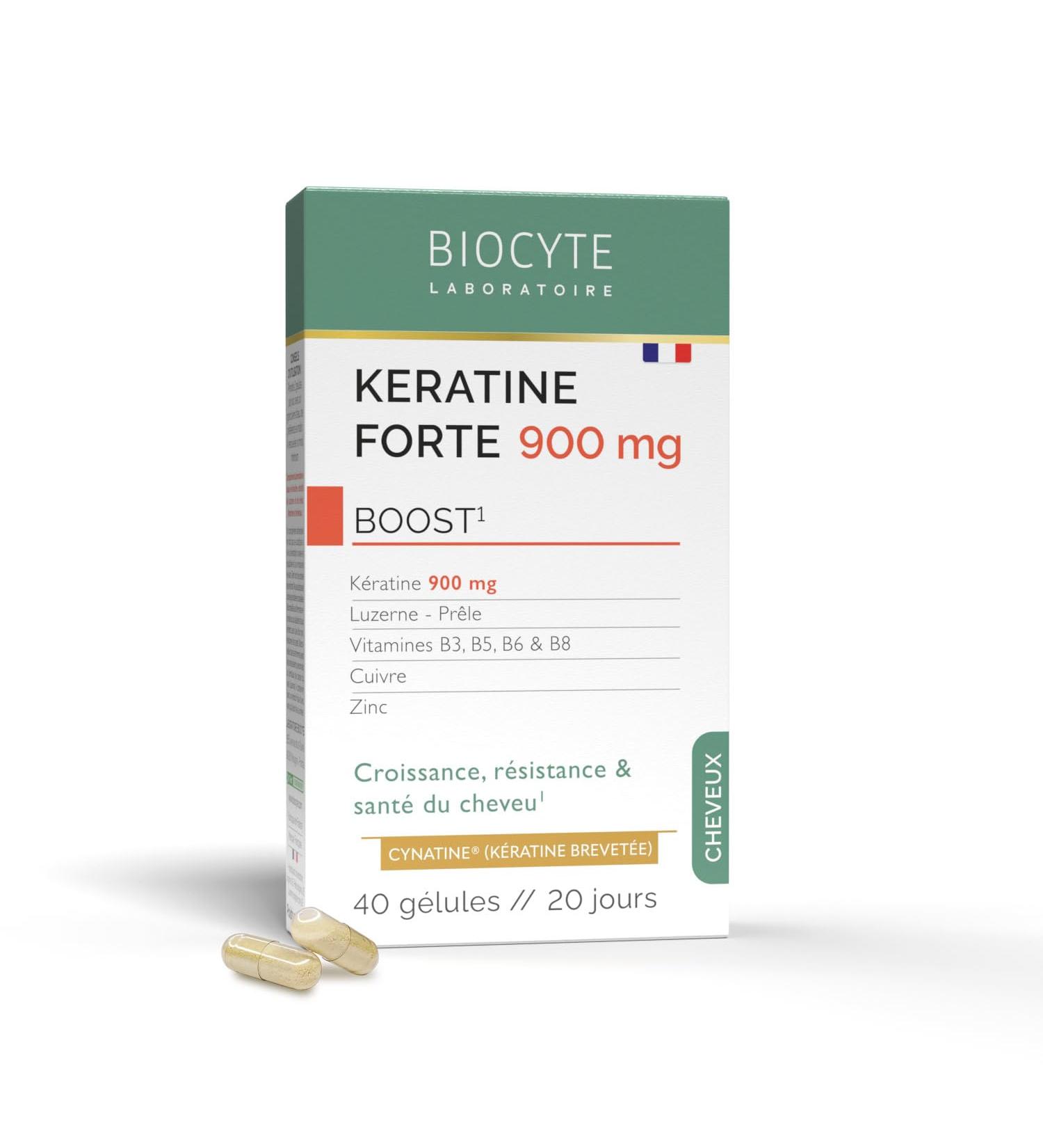 BIOCYTE K ratine Forte 900mg - Croissance R sistance & Sant Des Cheveux - Biotine Vitamine B6 Zinc Pr le Luzerne - Compl ment Alimentaire Cheveux - Programme 20 Jours - Buy Online on GoSupps.com