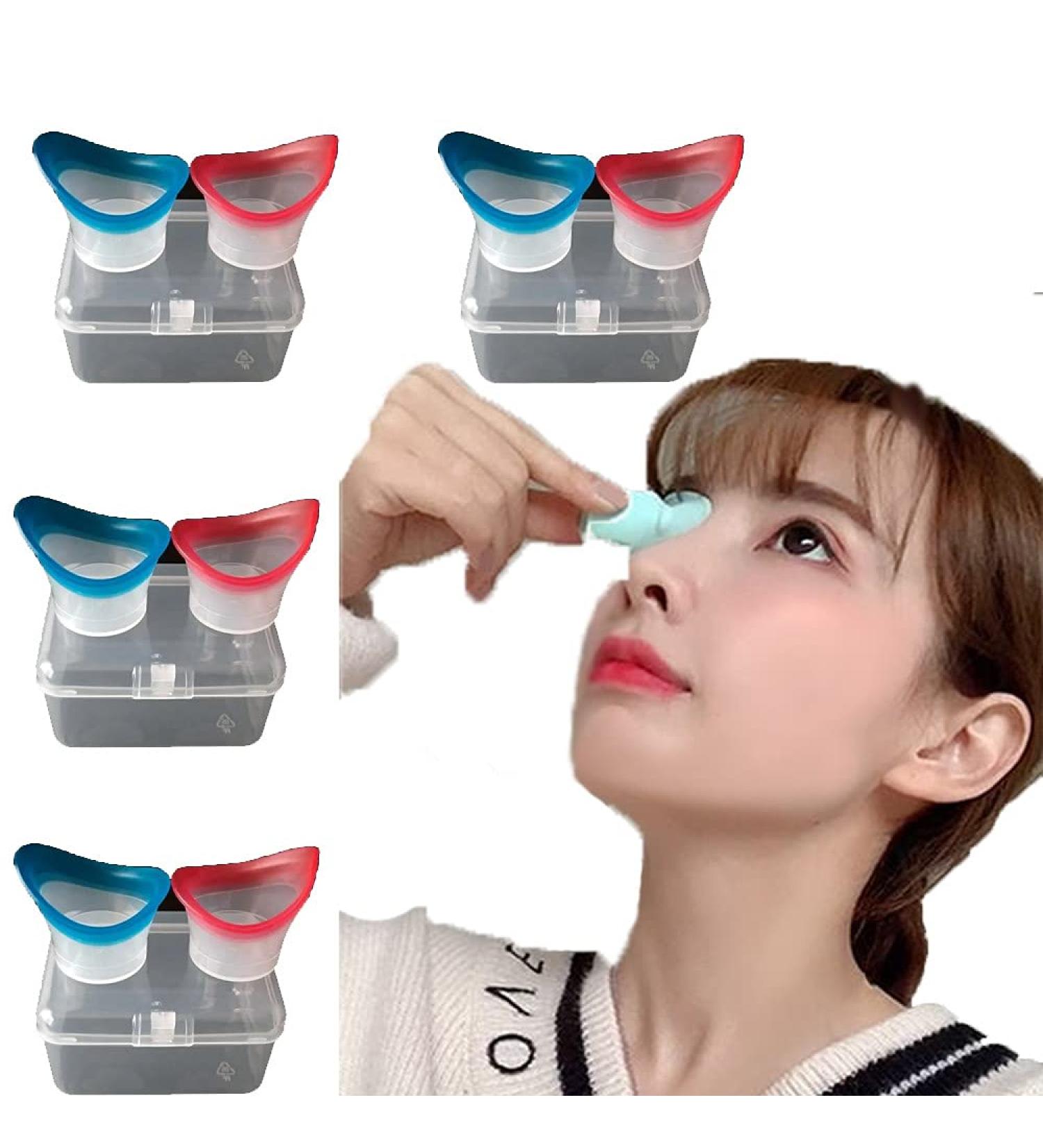 Silicone Eye Wash Cup Kit - Effective Eye Cleaner for Eyelid Care and Relief from Dryness and Strain - Includes 2 Cups and Storage Container - Blue - Buy Online on GoSupps.com