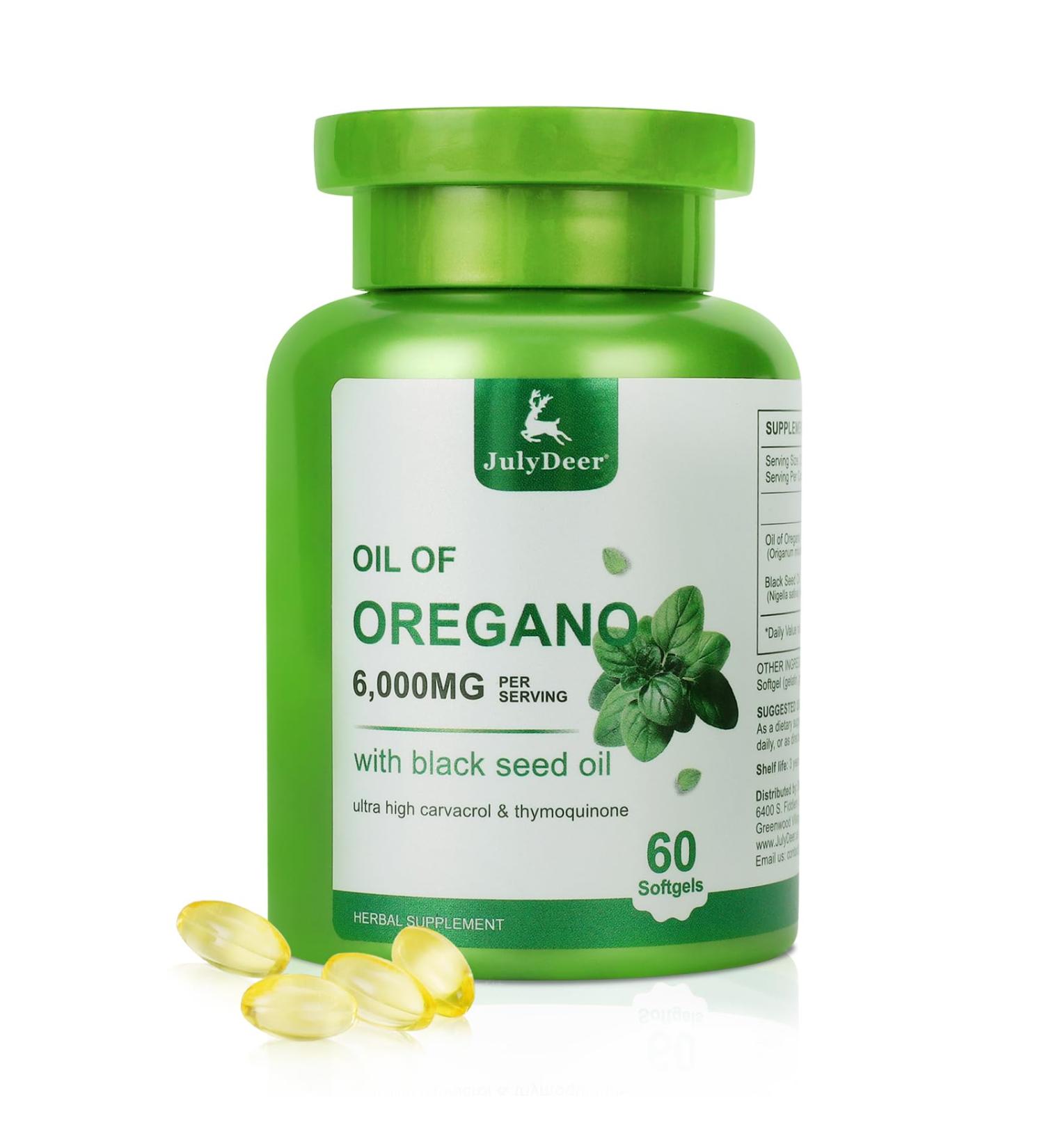 Oil of Oregano with Black Seed Oil 2 in 1 Oregano Oil Supplement Nature with Live High Concentrated Carvacrol & Thymoquinone for Antioxidant & Immune Support Non-GMO 60 Softgels 60 Count (Pack of 1) - Buy Online on GoSupps.com