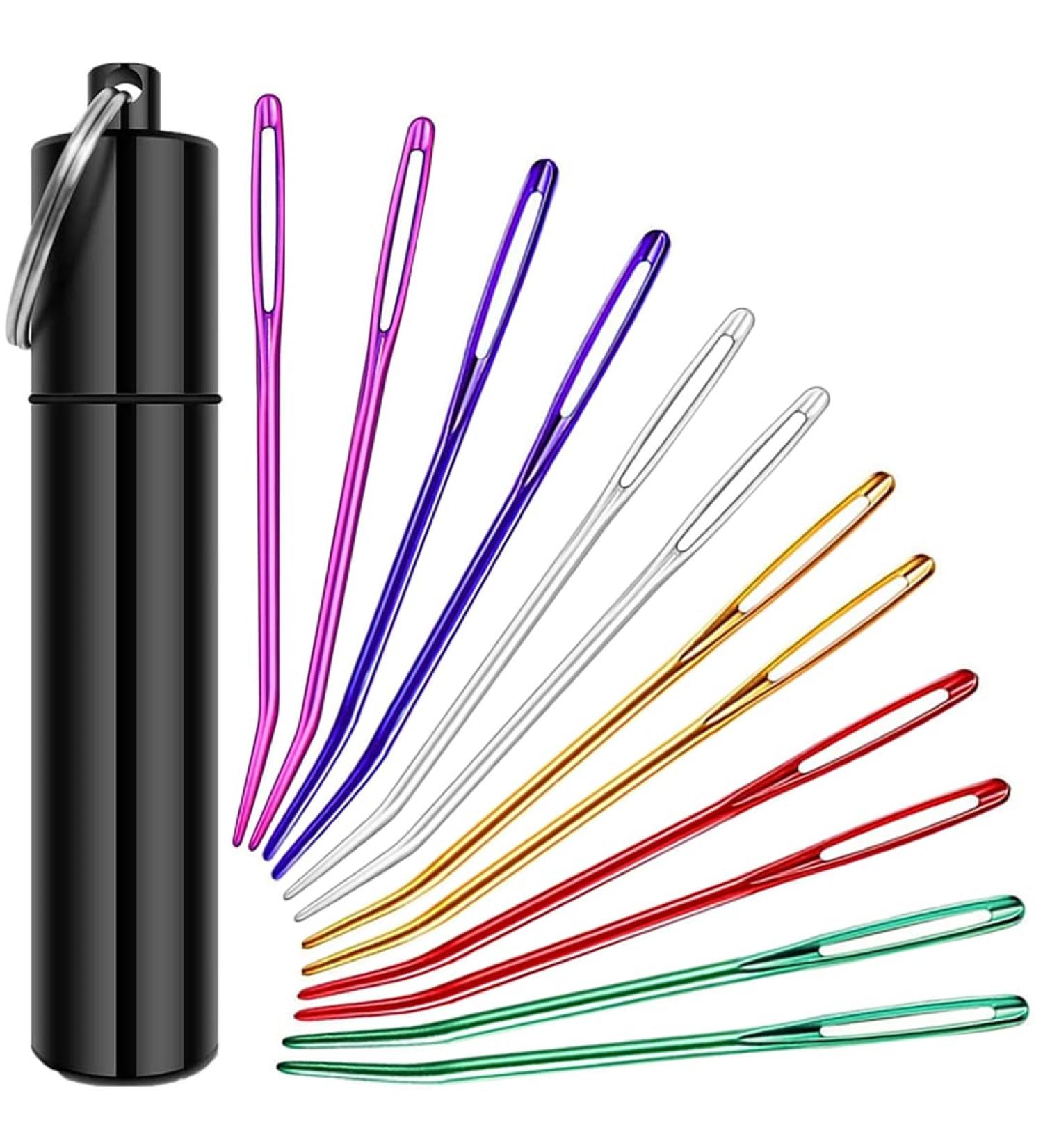 YKLBD 12 Pieces Large Eye Bent Tapestry Needles Set with Aluminum Storage Tube - Buy Online on GoSupps.com