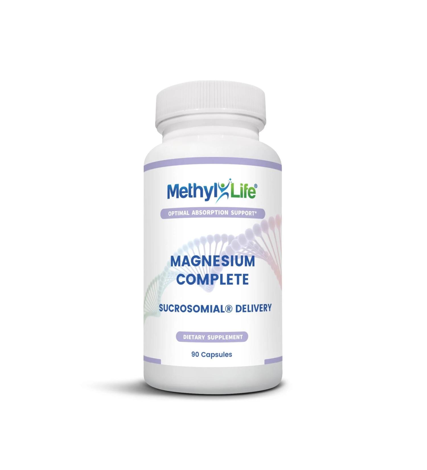 Methyl-Life Superior Sucrosomial Magnesium High Absorption & Gentle on Stomach Non-GMO Gluten-Free Vegan | 90 Capsules (3-Month Supply) - Buy Online on GoSupps.com