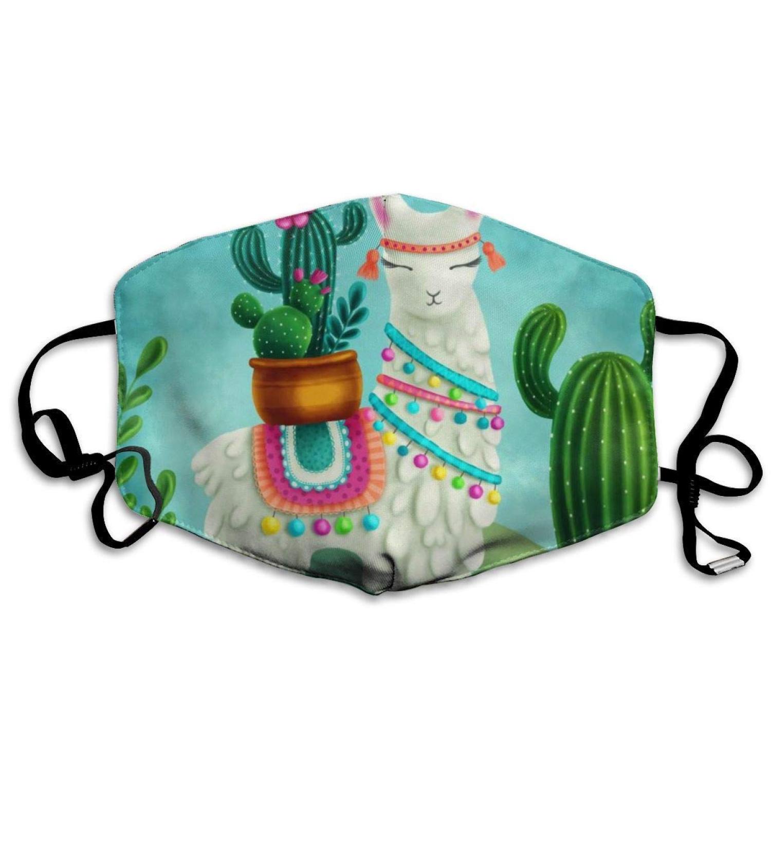 Breathable premium facial protection hood tribal alpaka lama cactus women men anti wind dust protection protective cover for skiing camping travel safety daily use