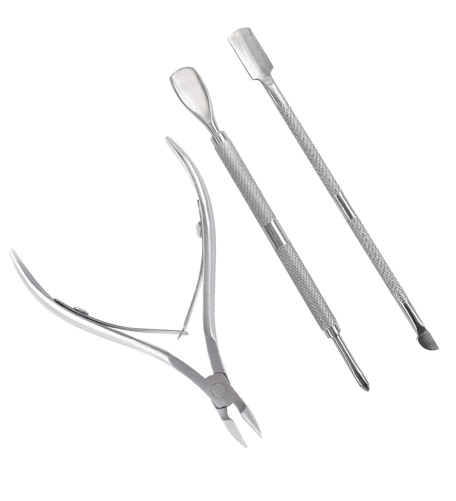 TRIXES Cuticle Care Kit - 3 Piece Stainless Steel Set for Cuticle Cutters and Remover Tools - Buy Online on GoSupps.com