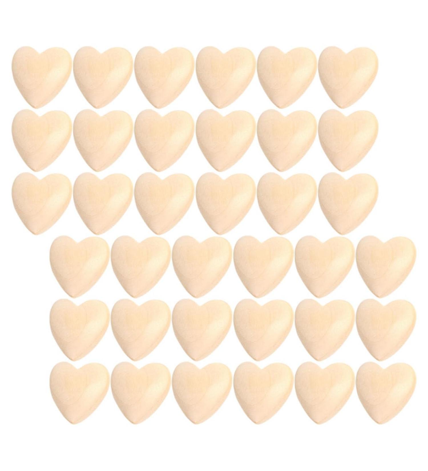50 Wooden Heart Pearls in Peach - Valentine s Day Decoration Mini Tinkering Craft Hearts (2x2cm) - Buy Online on GoSupps.com