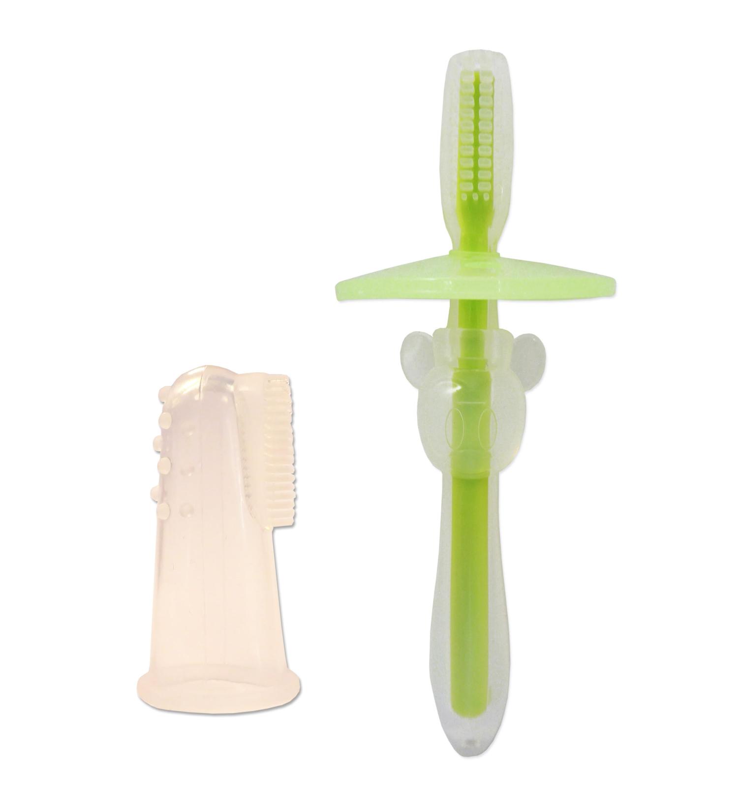 Buy Baby Finger Toothbrush & First Silicone Toothbrush - Safe Gentle Dental Care for Infants | International Shipping Available - Buy Online on GoSupps.com