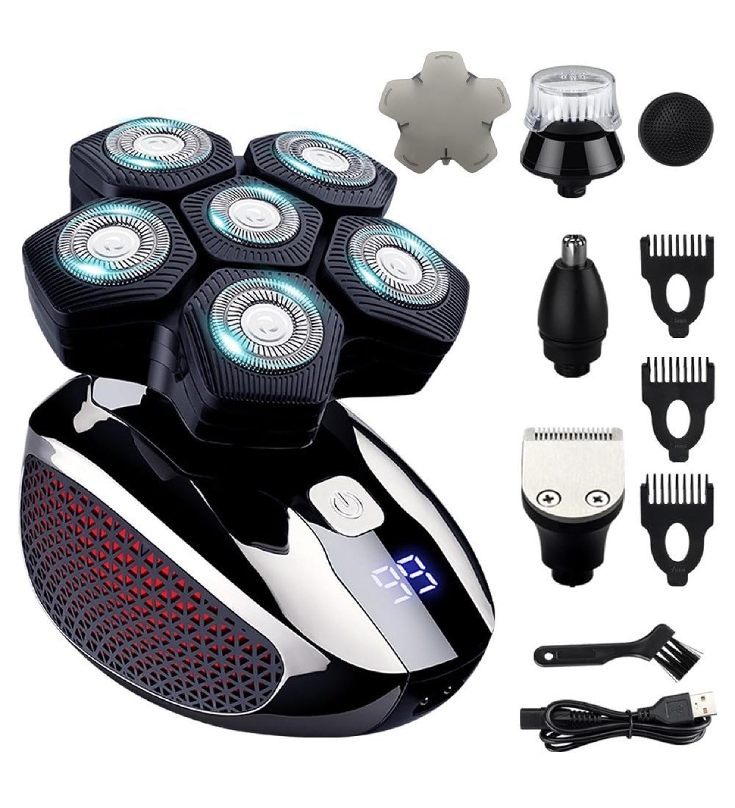 5 in 1 Electric Head Shaver for Men | Waterproof Grooming Kit for Bald Heads Nose Hair & Sideburns Trimmer - Buy Online on GoSupps.com