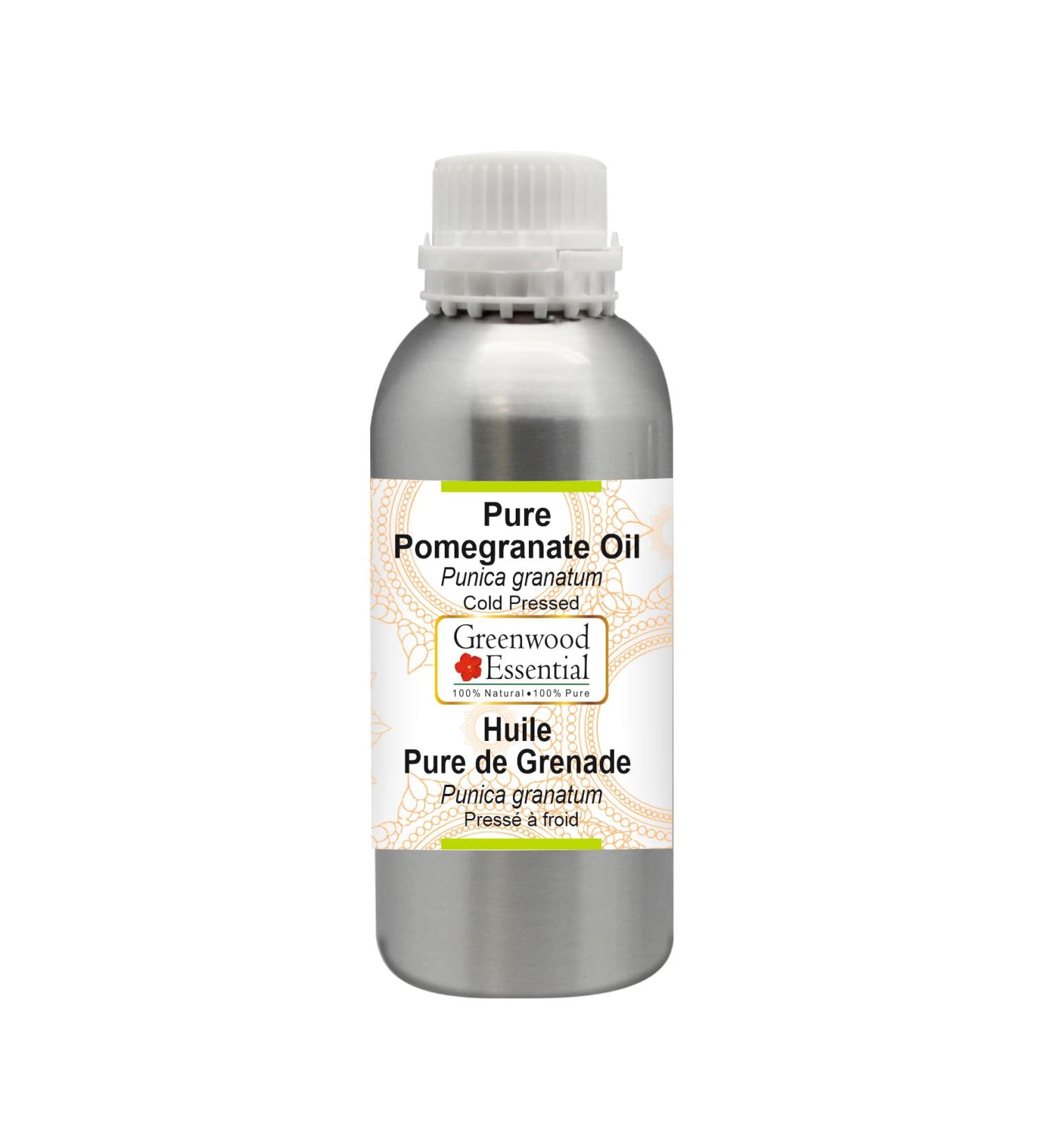 Greenwood Essential Pure Pomegranate Oil - 300ml Cold Pressed Therapeutic Grade | Shop Internationally - Buy Online on GoSupps.com