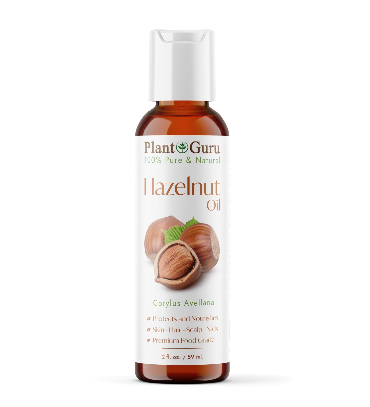 Hazelnut Oil 2 oz Cold Pressed Carrier 100% Pure Natural For Skin Body Face and Hair Growth Moisturizer. Great For Creams Lotions Lip balm and Soap Making