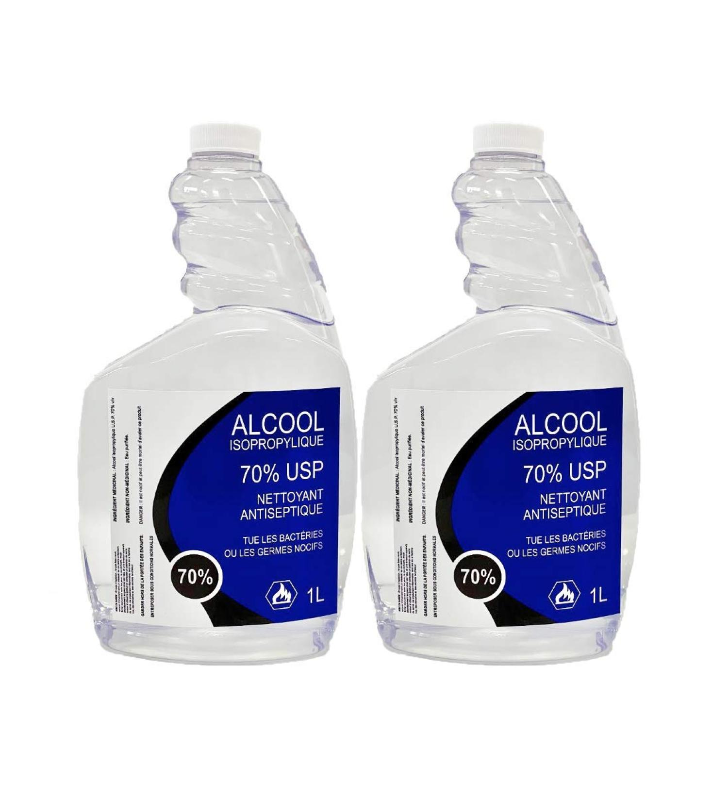 2 Antiseptic Cleaner Made Of 70% Alcohol For Hands And Surfaces 1L